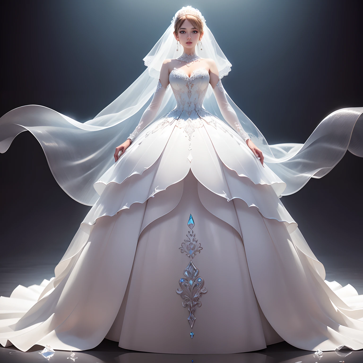 Wedding dress made of glass, Epoxy, Transparent, Liquid, Beautiful, Detailed