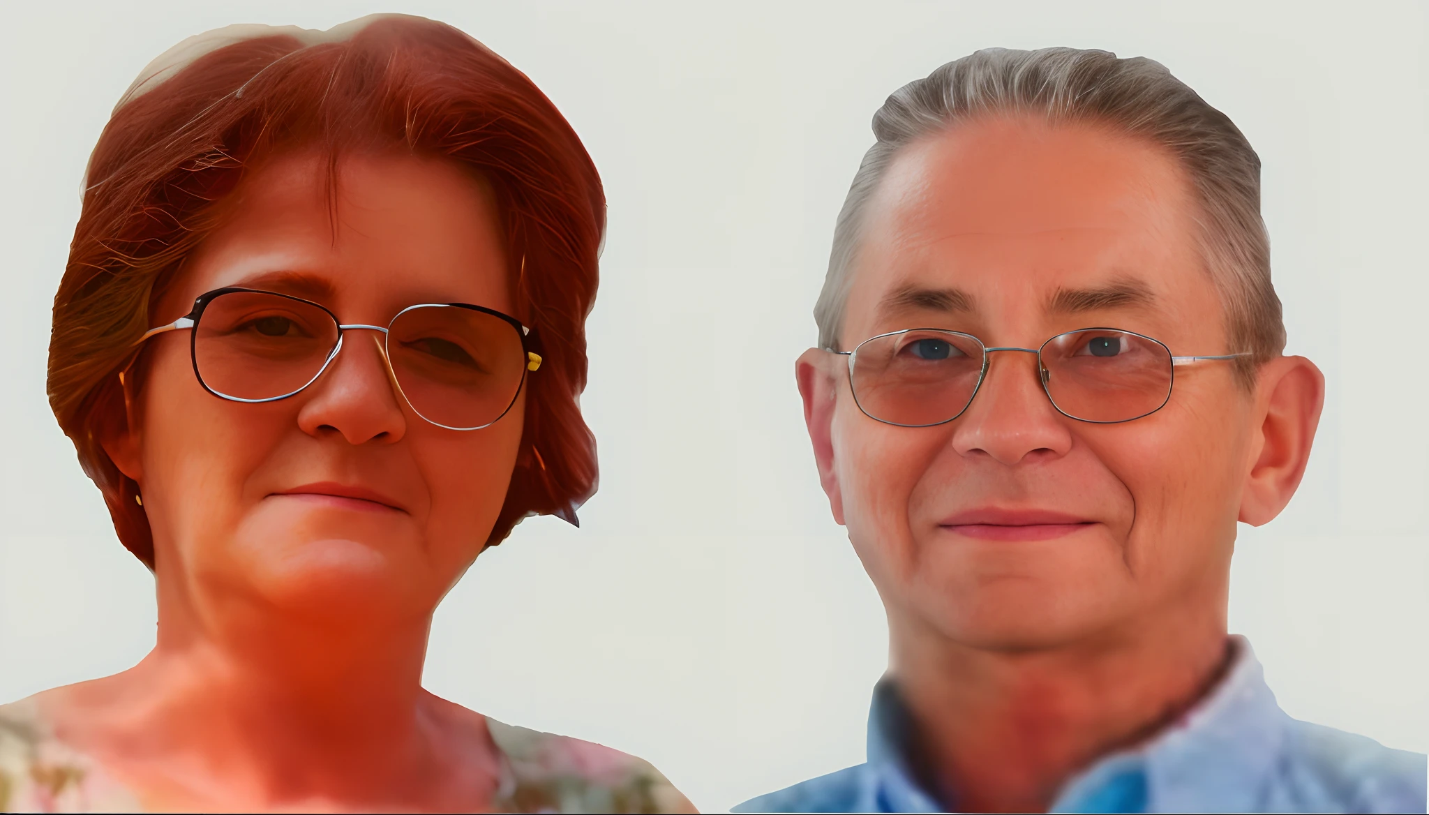 There are two people who are posing for a photo together, Retrato de duas pessoas, dois idosos, retrato de casal, retrato de casais, rostos fotorrealistas, 2 pessoas, retrato fotoreal, retrato de alta qualidade, faces corrigidas, foto realisitc, dois velhos magros, foto retrato realista, pintado digitalmente, Foto realista, foto retrato, homem e mulher, imagem retrato