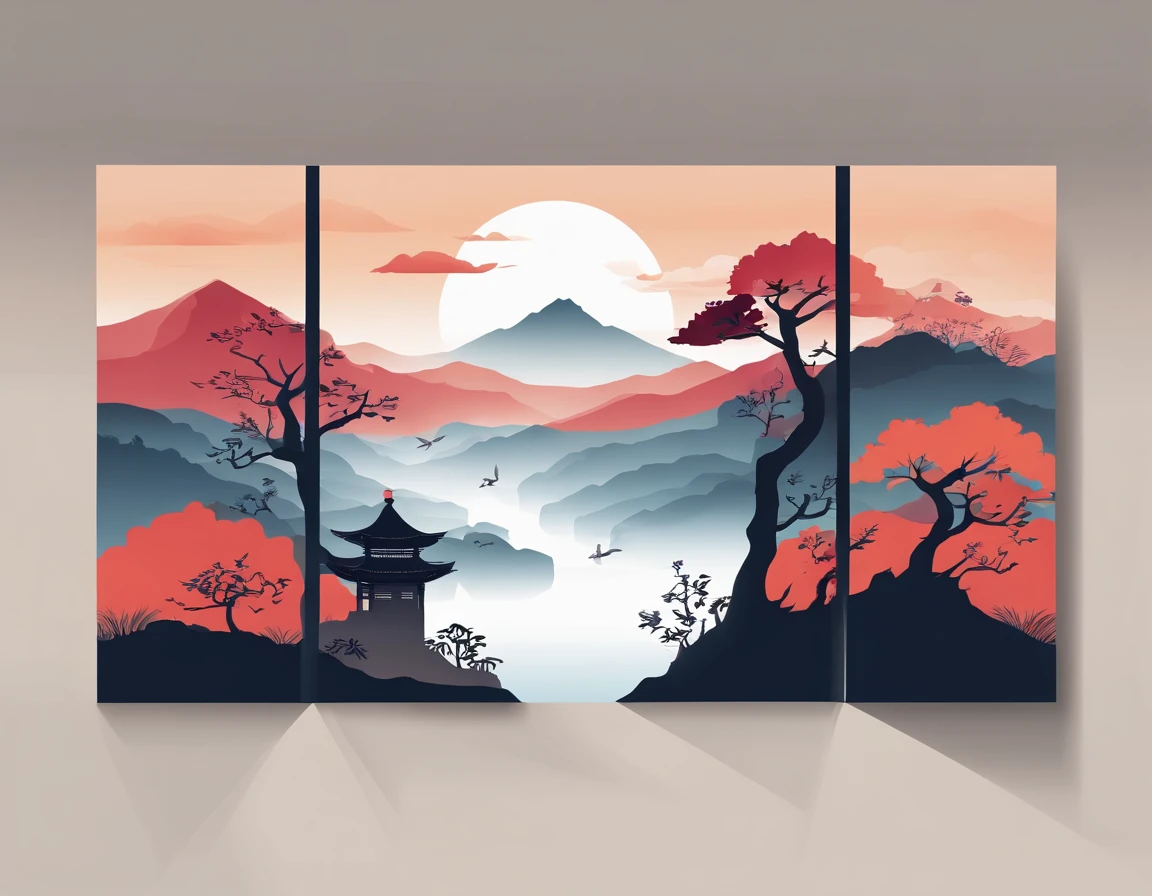 Chinese landscape painting,Skysky,baiyun,rios,Beautiful and exquisite scenic spots