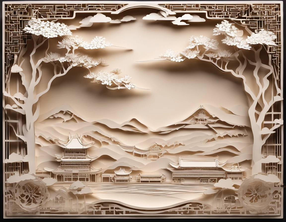 Chinese landscape painting，Skysky，baiyun，rios，Beautiful and exquisite scenic spots