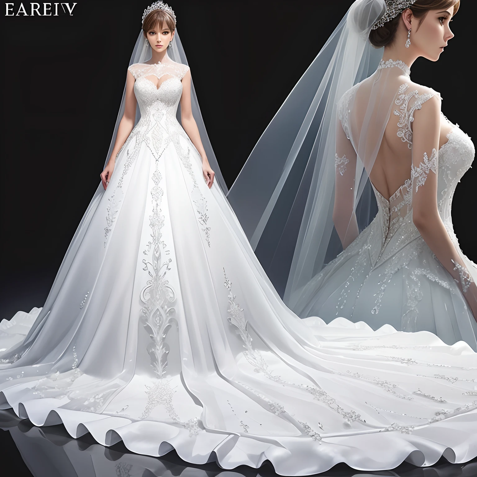 Wedding dress made of glass, Epoxy, Transparent, Liquid, Beautiful, Detailed