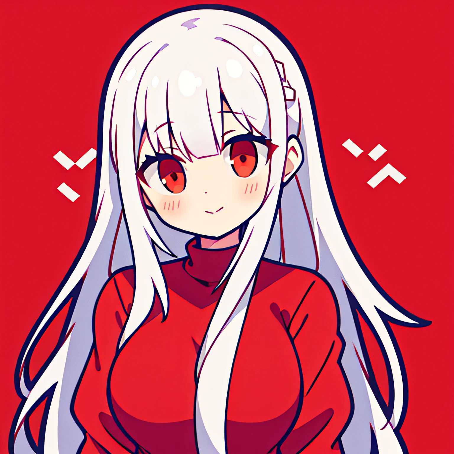 Cute lady with red sweater and cute white and gray hair