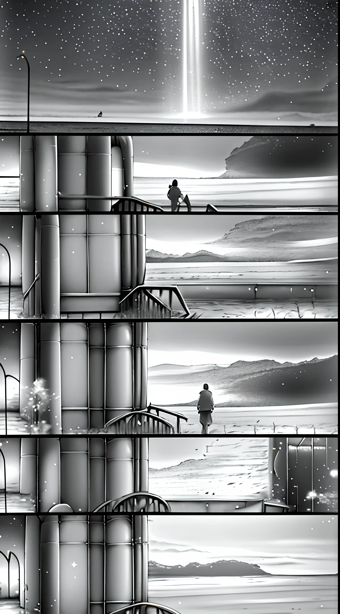 Romantic train,Makoto Shinkai anime,Makoto Shinkai anime art,Walk through the water,Rainbow after rain,starry sky bright