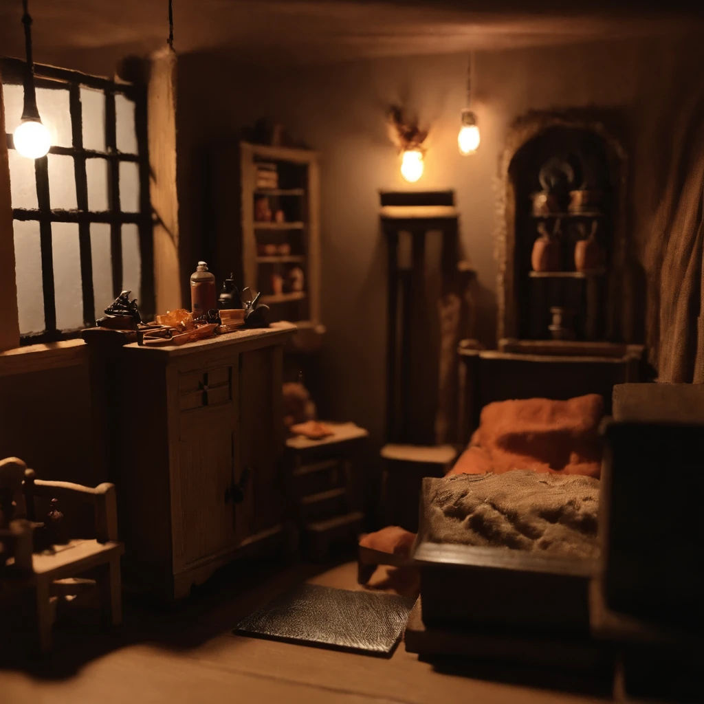 DIORAMA, the movie (HALLOWEEN_Michael Myers)Diy_MiniaturHaus, Zimmer detailiert,,dunkel,gloomy,Spukhaus,creepy atmosphere,,erschreckend,Scharfes Messer,three-storey mini-house,Miniatur-Zimmer,Tod,Thriller,Geheimnis,gruselige Beleuchtung,Spannender Soundtrack,Horrorfilm-Set,makabre Details