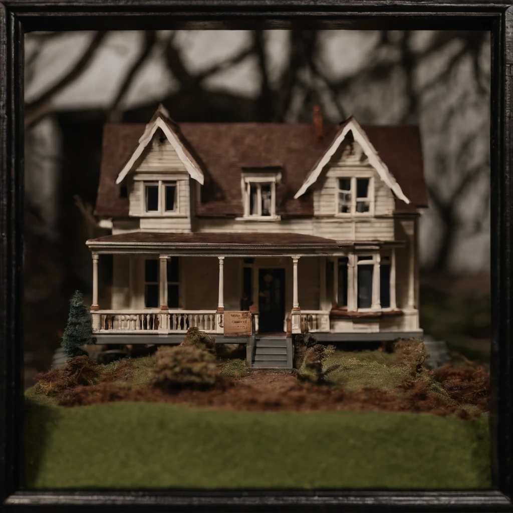 DIORAMA, the movie (HALLOWEEN_Michael Myers)Diy_MiniaturHaus, Zimmer detailiert,,dunkel,gloomy,Spukhaus,creepy atmosphere,,erschreckend,Scharfes Messer,three-storey mini-house,Miniatur-Zimmer,Tod,Thriller,Geheimnis,gruselige Beleuchtung,Spannender Soundtrack,Horrorfilm-Set,makabre Details