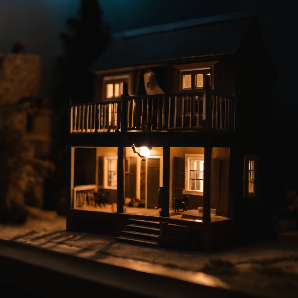 DIORAMA, der Film (Halloween_Michael Myers)Diy_MiniaturHaus, zimmer detailiert,,dunkel,gloomy,Spukhaus,creepy atmosphere,,erschreckend,Scharfes Messer,three-storey mini-house,Miniatur-Zimmer,Tod,Thriller,Geheimnis,gruselige Beleuchtung,Spannender Soundtrack,Horrorfilm-Set,makabre Details