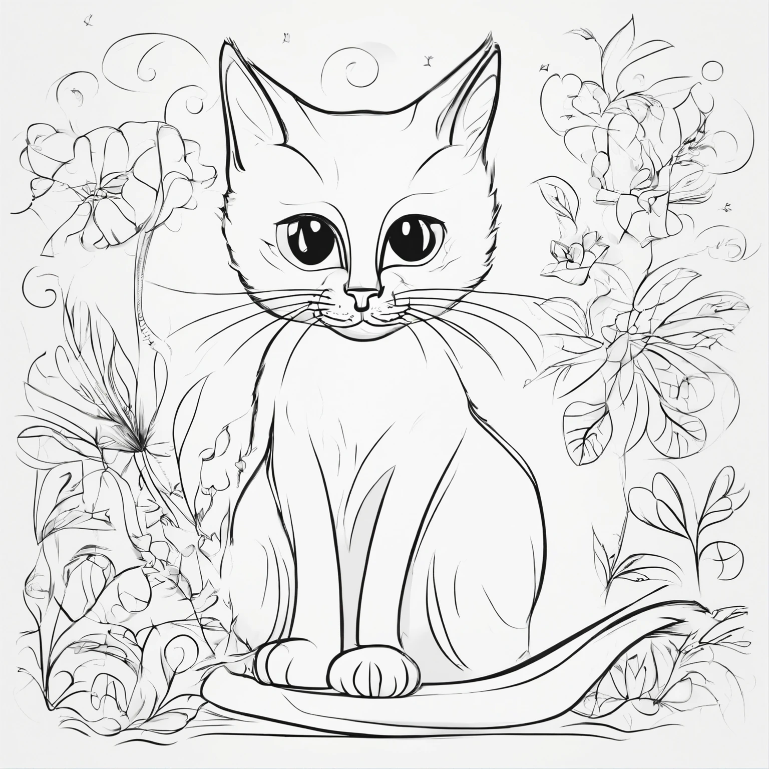 gato,desenho infantil, livro para colorir, perfeito