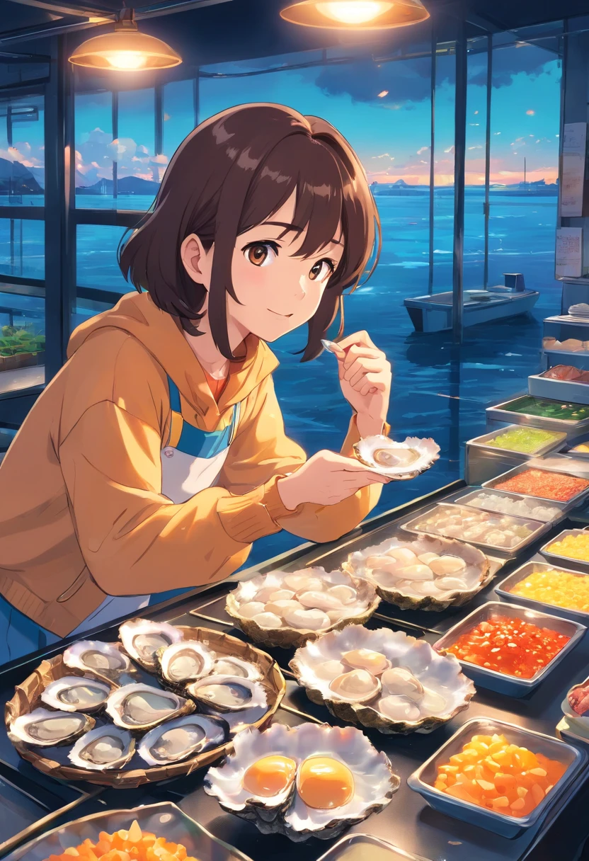Oyster branding,Cartoon food