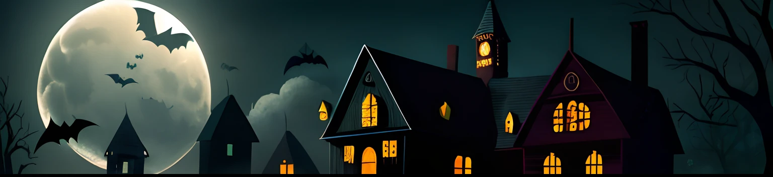 Halloween, spooky, haunted houses, ghost, ghouls, email banner, horror,