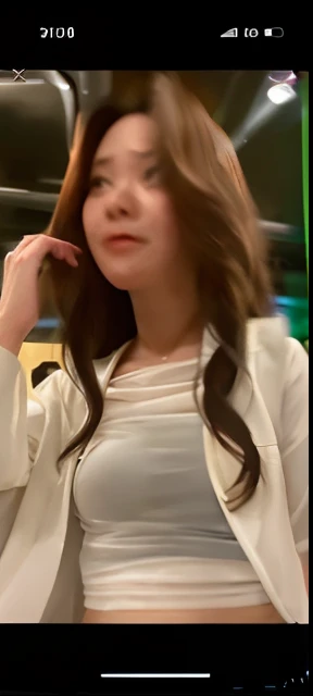 Arafe woman in white shirt and white jacket talking on mobile phone, sun yunjoo, Choi Hong Hwa, 奈良美智, sakimichan, gongbi, gorgeous woman, Beautuful Women, very low quality, park ji-min, # nffsw, #nffsw, Hwang Se - On, bbwchan
