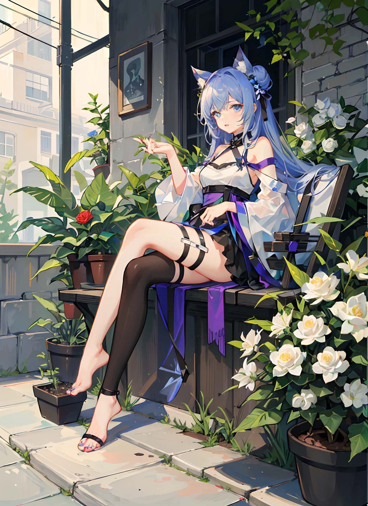 ((masterpiece:1.4,best quality)),(Super detailed),(Extremely detailed eyes),(black leggings,Shiny socks:1.5),Hello Darkness
(Cute girls),15 years old,(Blood-red pupils,Diamond-shaped pupil:1.15),Purple Eyeshadow,(elongated hair,Thick hair,Single ponytail,shiny hair:1.5)(Changes through:1.2),White skin,despair,sad,Empty eyes,tears streaming down my face,tilting its head to the side,
(She wore a blue dress,:1.5),(Black gloves:1.4)Very long plush sleeves,White,White Cloud,Dream bubbles ,Ice and glitter effects
(Black long skirt:1.1),
((Starry Sky:1.2)),
(Intense black and white:1.16),(Depth of Field:1.4),,Intricate details,(((Detailed background,Castle in the Sky,Standing by the lake,Purple flowers by the lake))),(((Huge breasts,Bare breasts,Deep cleavage)))