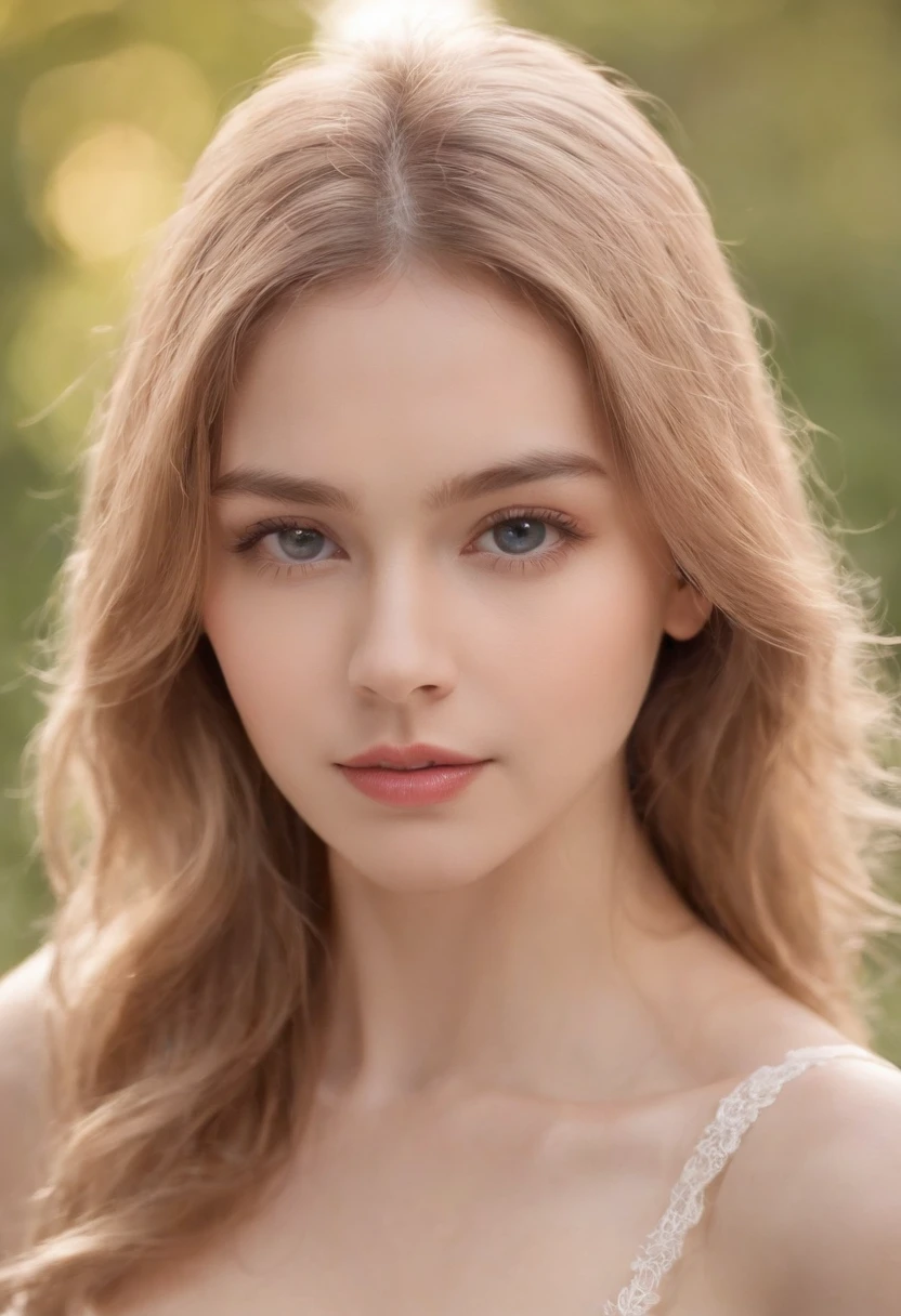 Grands yeux bleus cristallins、cheveux blond platine、Cheveux super longs et raides、cheveux soyeux、Frange entre les yeux、full naked、beau, peau jeune et brillante、Sexy appearance and very beautiful、Beau et mignon visage、Very nice , bonne fille avec style、slightly larger breasts, corps entier, poil pubien, very cute