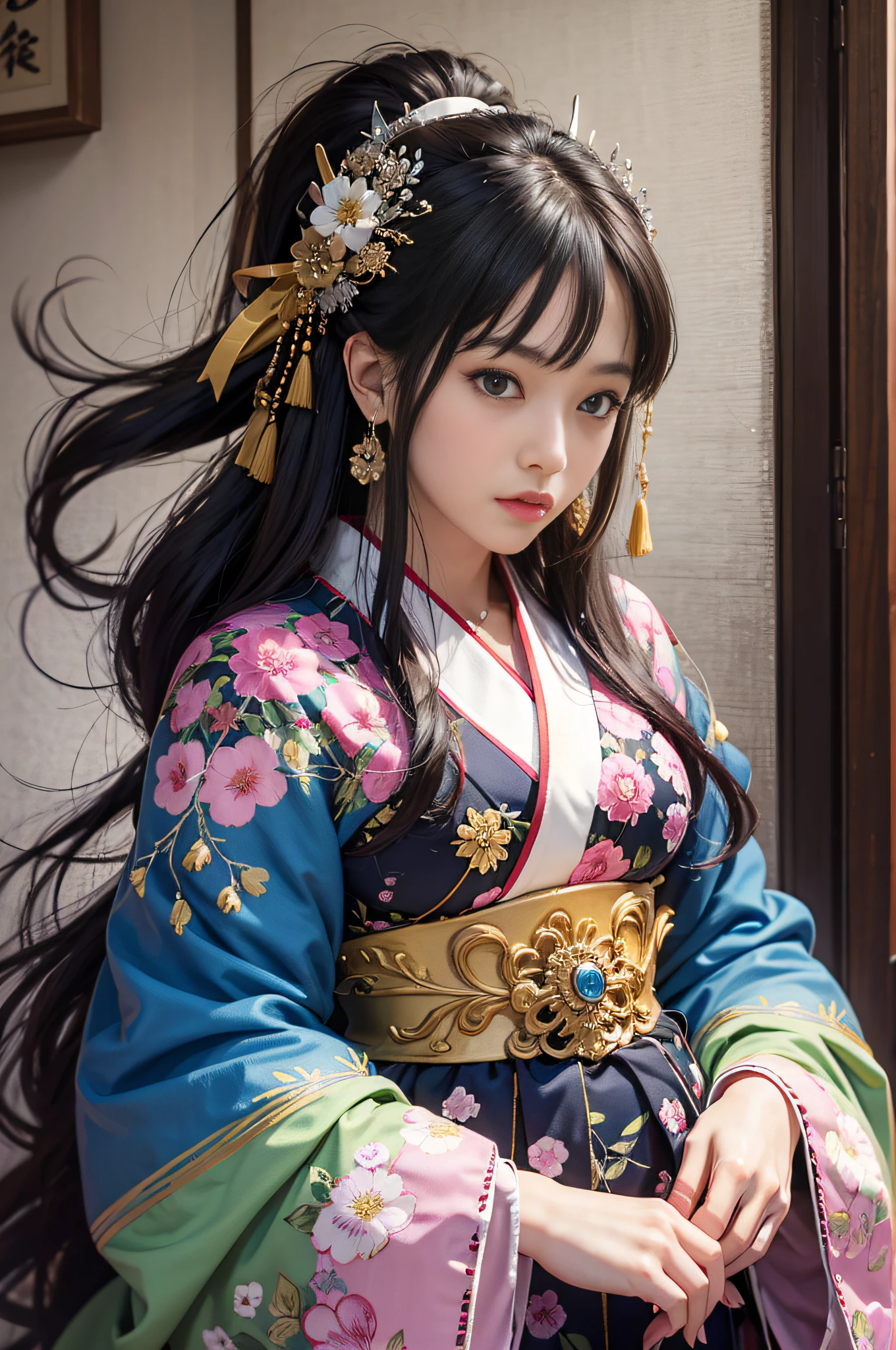 (Best Quality), Cute, Smile, 4K, Award-Winning (Realistic, 3D, 16K, Delicate, High Quality, Photo Quality, Realistic, Cute Woman, Japan, Kimono, --auto --s2