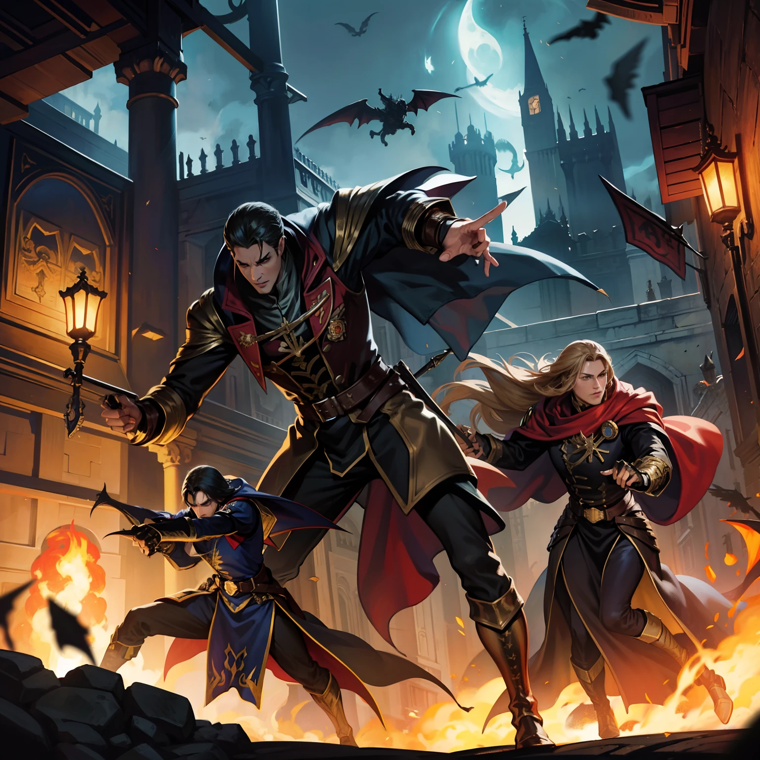 Castlevania Lord of the Shadows hyper realistic super detailed Dynamic shot battle scenes scene army troops fighting from War Marvel comics style