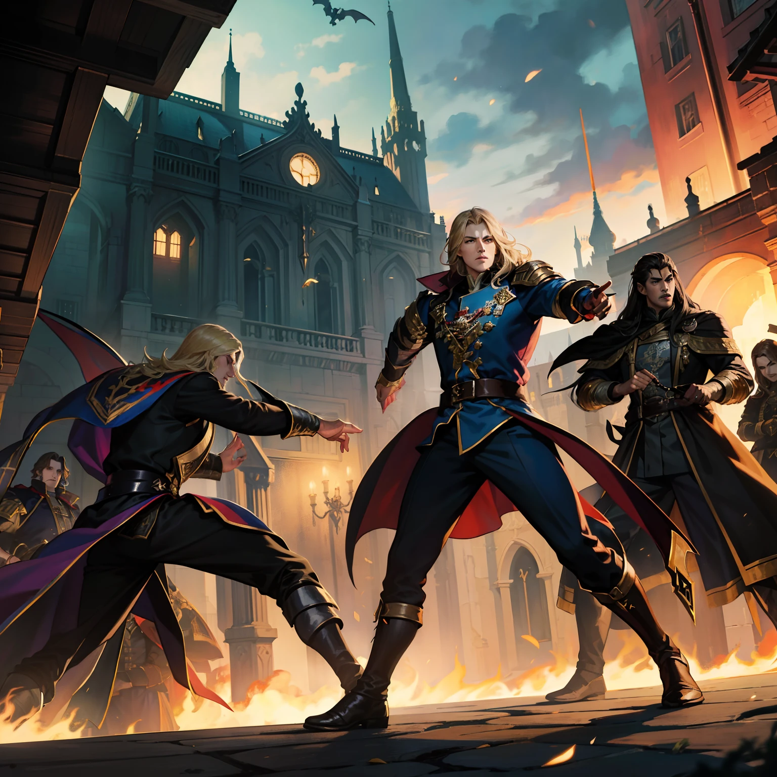 Castlevania Lord of the Shadows hyper realistic super detailed Dynamic shot battle scenes scene army troops fighting from War Marvel comics style