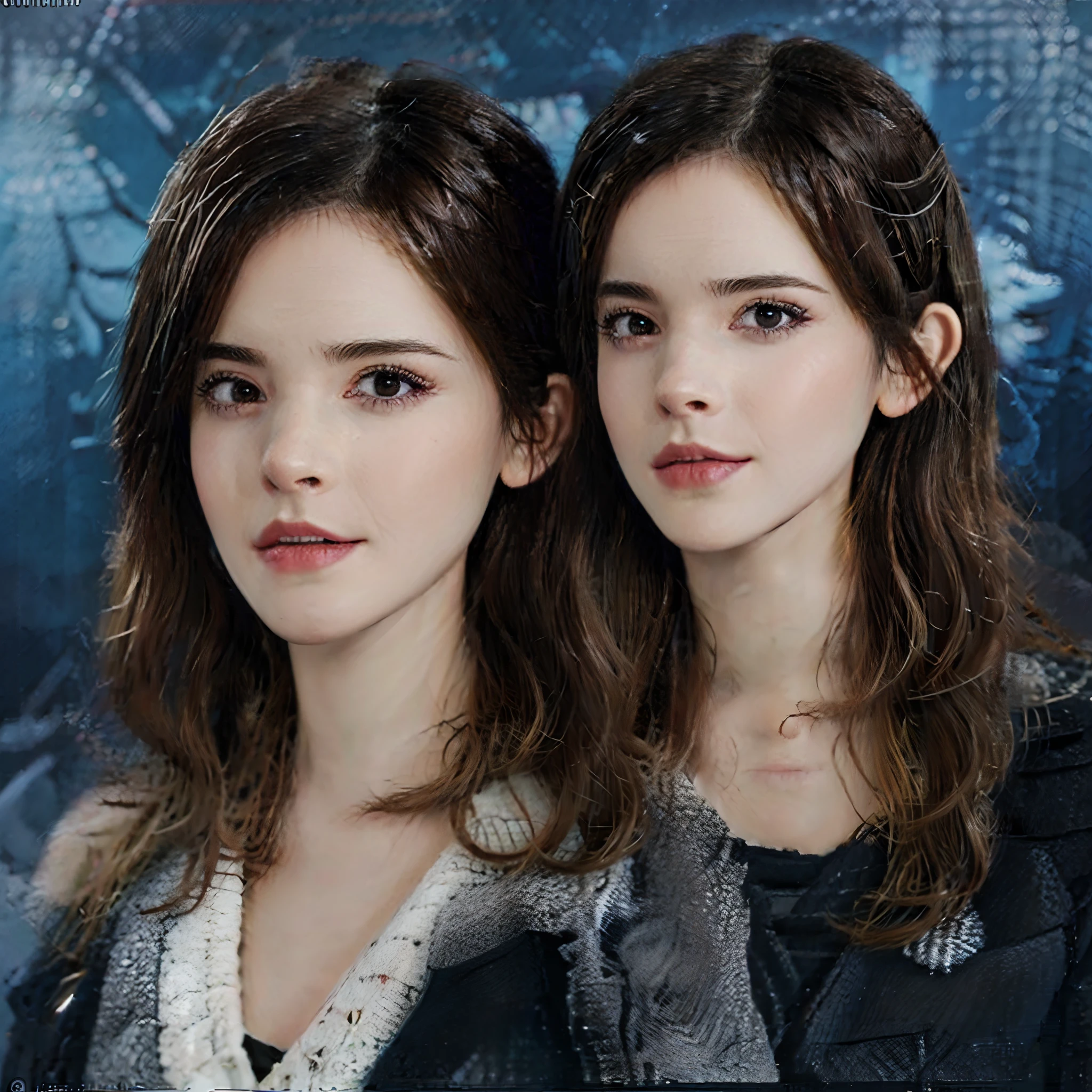emwt, 1girl, 2boys, sandwiched, choker, pale skin, blue eyes, long hair, straight hair, big eyes, forehead, (((black hair))), (((freckles))), white skin, open lips, large eyes, pale, white, gun, cemetery, moonlight, sandwiched between zombies, (best quality, 8k, masterpiece:1.2, nsfw, ultra-detailed, realistic, photorealistic)