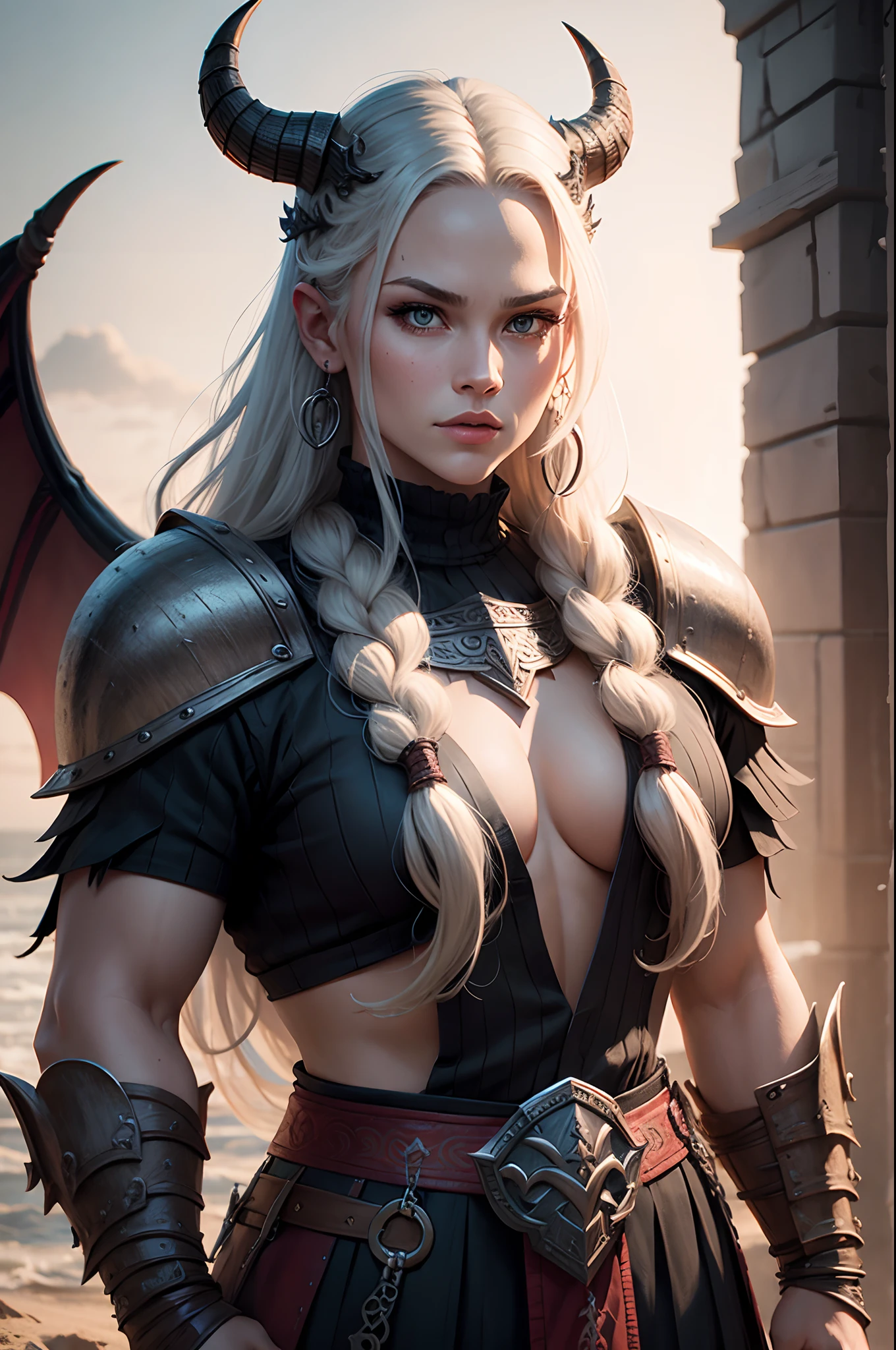 viking, monster, 6 head, dragon, female