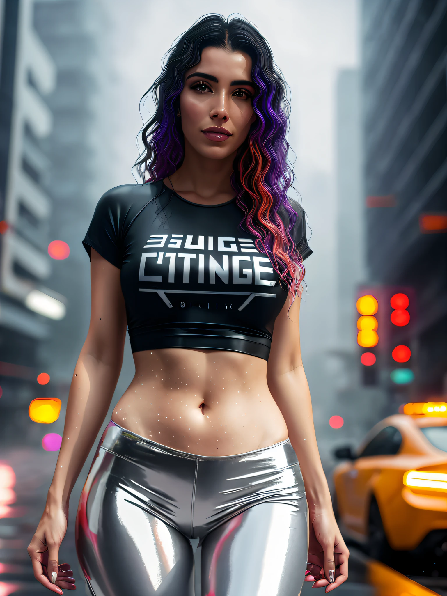 Silver tight vinyl pants