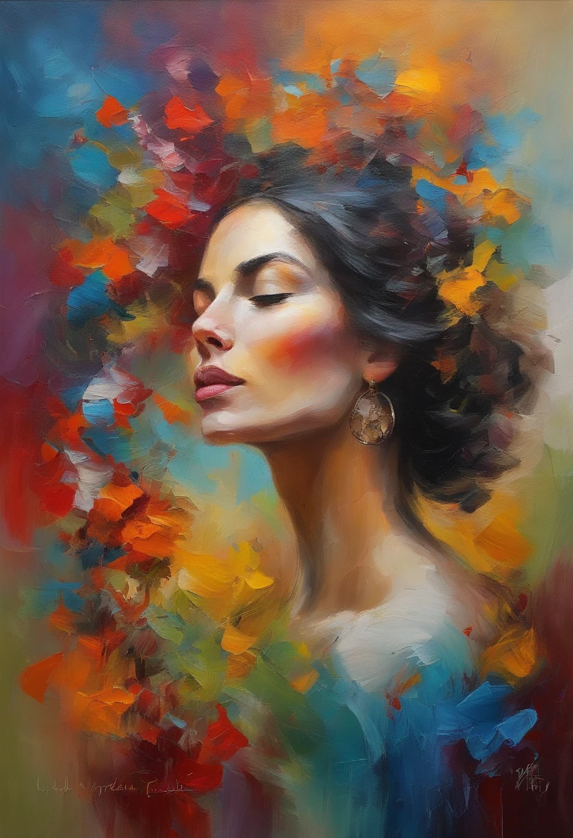 Art inspired by the quote "Life is not measured by the number of breaths we take, but by the moments that take our breath away." Bold and expressive brushwork, beautiful woman, vibrant colors, surreal elements, symbolism, art by Junyi Liu