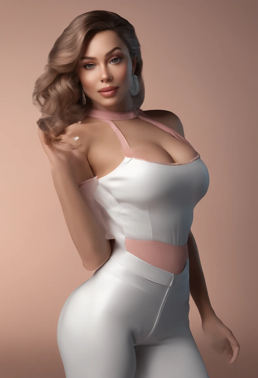 fullbody (best quality,4k,8k,highres,masterpiece:1.2),ultra-detailed,realistic,pov from below,solo female,blushing,smirking,smug,taking a selfie,emphasizing her curvy body and hips,fashionable,modern,dynamic lighting,stylish background.