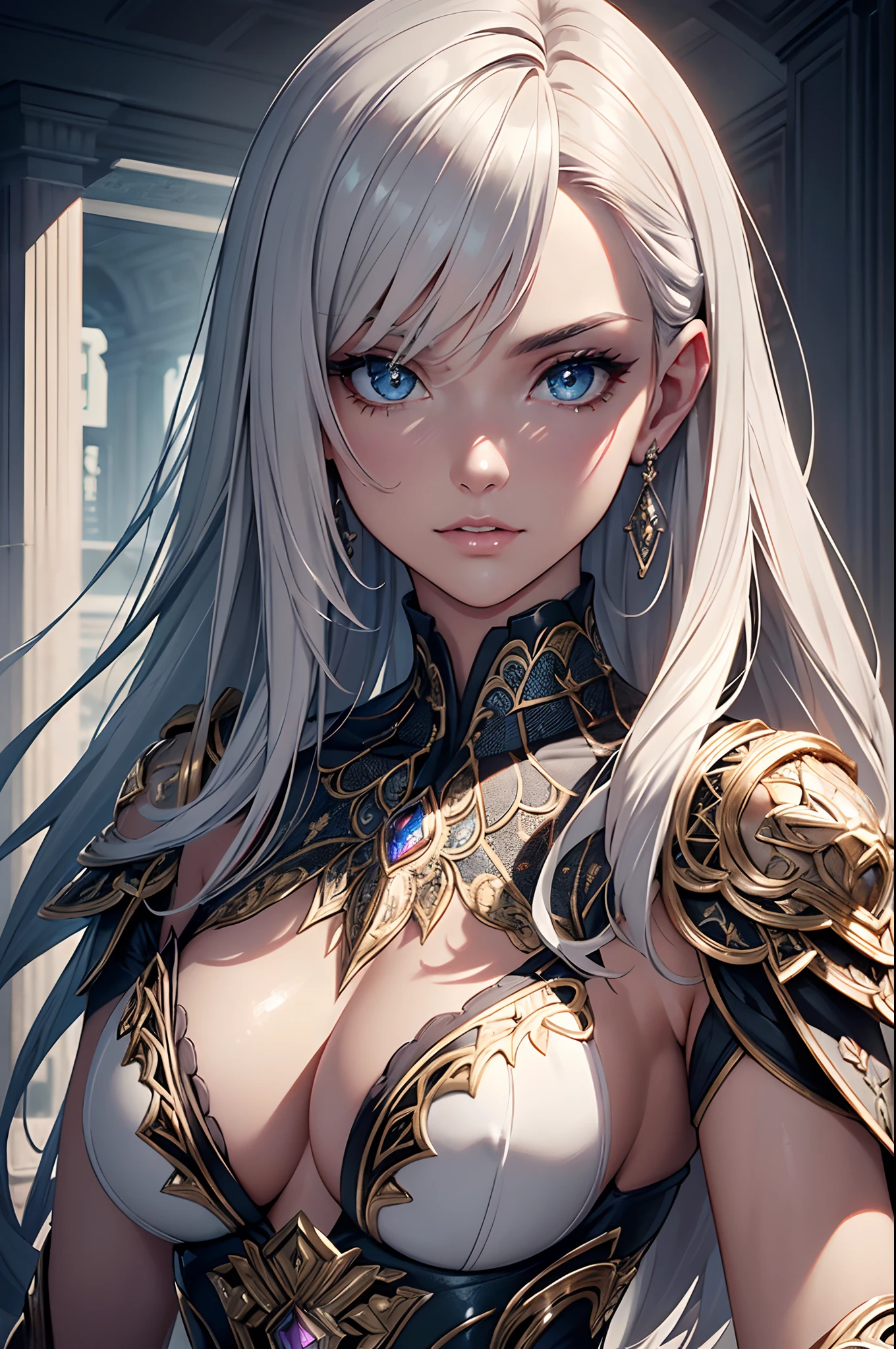 ceramic tile art , depicting protrait of a beautiful visually stunning brunet woman, intricate detailed silver glittering, intricate, elegant, highly detailed, concept art, smooth, sharp focus,hair platinum,((Best quality)), ((masterpiece)), (detailed:1.4),(aesthetic:1.2), (1girl), extreme detailed,colorful,highest detailed,epic (Sony A7, 50 mm, pores: 1.5, colors, hyperdetailed: 1.5, film grain: 1.4, hyper-realistic: 1.5), hyper-realistic texture, masterpiece, unreal engine 5, extremely detailed CG unit 8k wallpaper, Crazy Detailed Photo, Hyper-Realistic Light,lot of detail,superhero armor with extream detailed,small breasts,life size