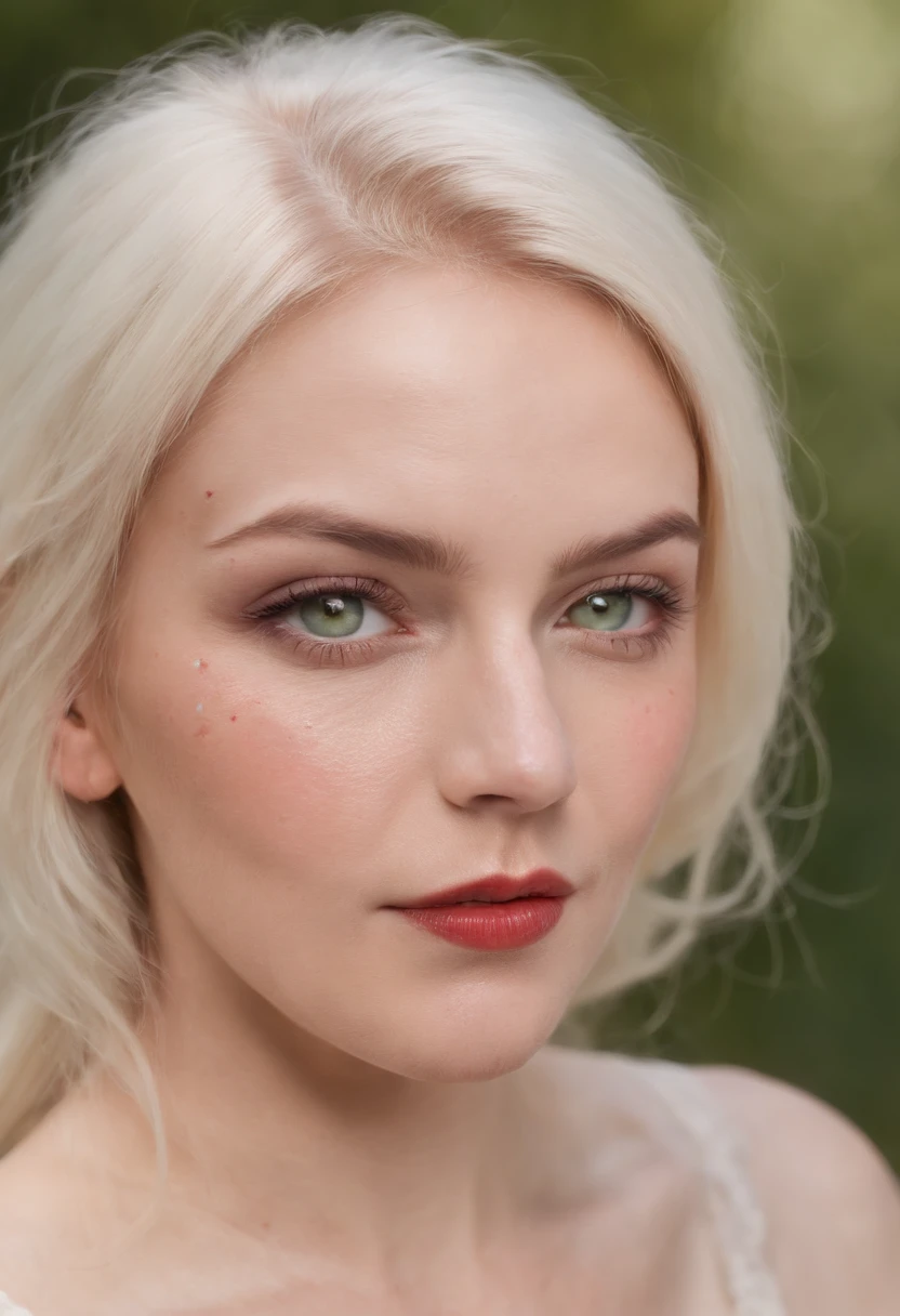 (((Eine tiefe, reddish wound runs across her left cheek))) heller Teint, Frau um 19 Jahre alt, Natural white hair, distinctive green eyes, Kajal tragen, schlank und anmutig, beautiful, Kerzenschein in mittelalterlicher Kulisse, Ultrascharfer Fokus, realistische Aufnahme, mittelalterliche Frauenkleidung, tetradische Farben (Narbe:1.4)