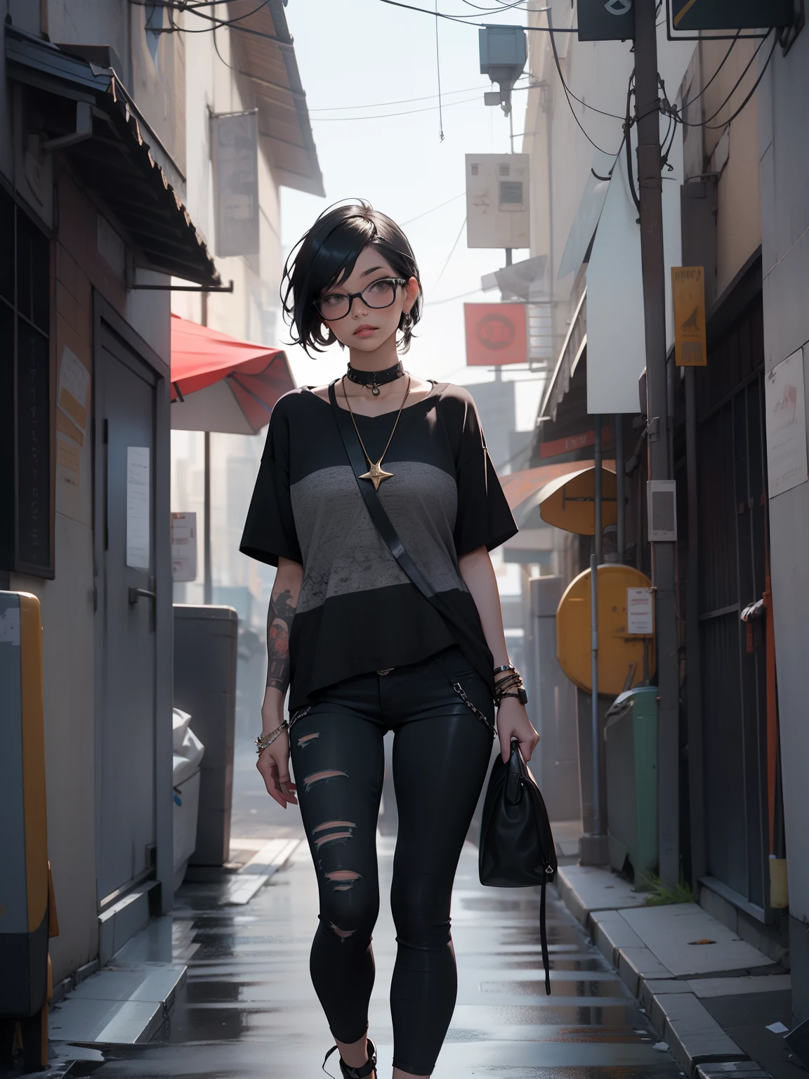 corpo todo, maquiagem, mascara, Lips are soft or colored, fundo preto simples, minimalismo, monotone, paletas de cores simples, limpo, Crisp drawings, silhuetas fluidas, punk , half pants, roupa rasgada, Rock, Saia, Asymmetric, geometric, roupas de praia, Simple and minimalist accessories, Necklaces and thin rings in silver or gold, Pulseiras simples, Designs diferentes, silhuetas simples, Estilo Diesel, garota punk, minimalismo, materiais de alta qualidade, Fresh and urban printing, alta moda, Simplicity and sophistication, vermelho, cor preta, sexy,