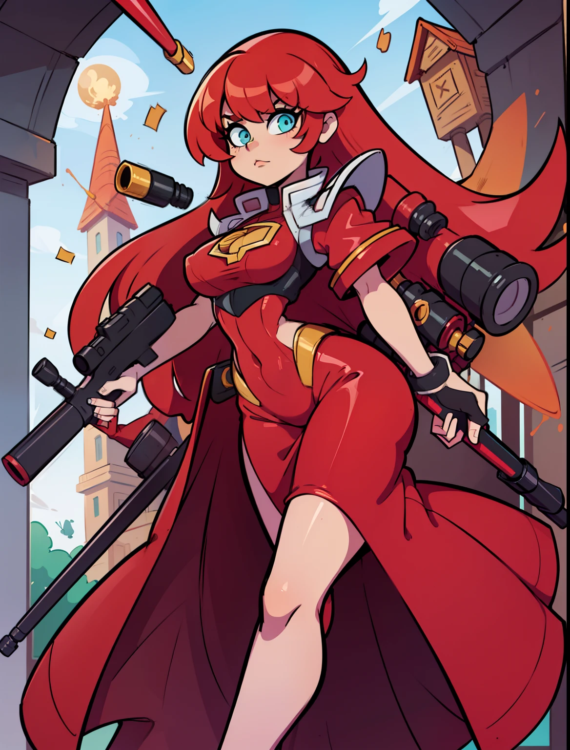 Anime the Crimson Queen - a seductive and deadly assassin who works for the highest bidder. The Crimson Queen has long red hair and wears a revealing red dress, but she is just as deadly with a poison-tipped stiletto as she is with a sniper rifle. a Space woman with a sword and a red dress, Guweiz on artstation pixiv, Artgerm on artstation pixiv, Guweiz on pixiv artstation, Cushart Krenz key art feminine, by Yang J, concept art | artgerm, rias gremory, ig model | artgerm