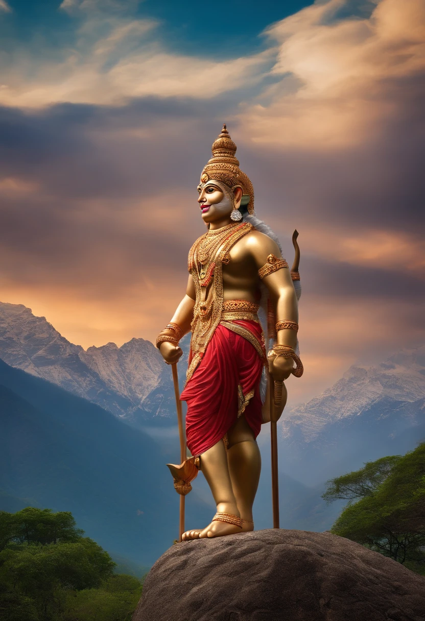 Lord hanuman ji photo back ground mountains