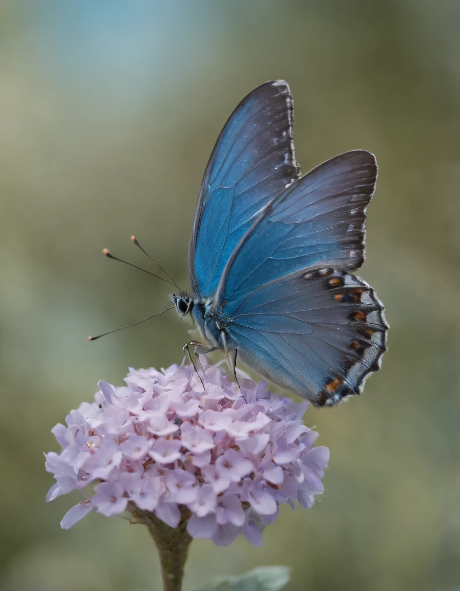 Blue butterfly, blue, fotorealista