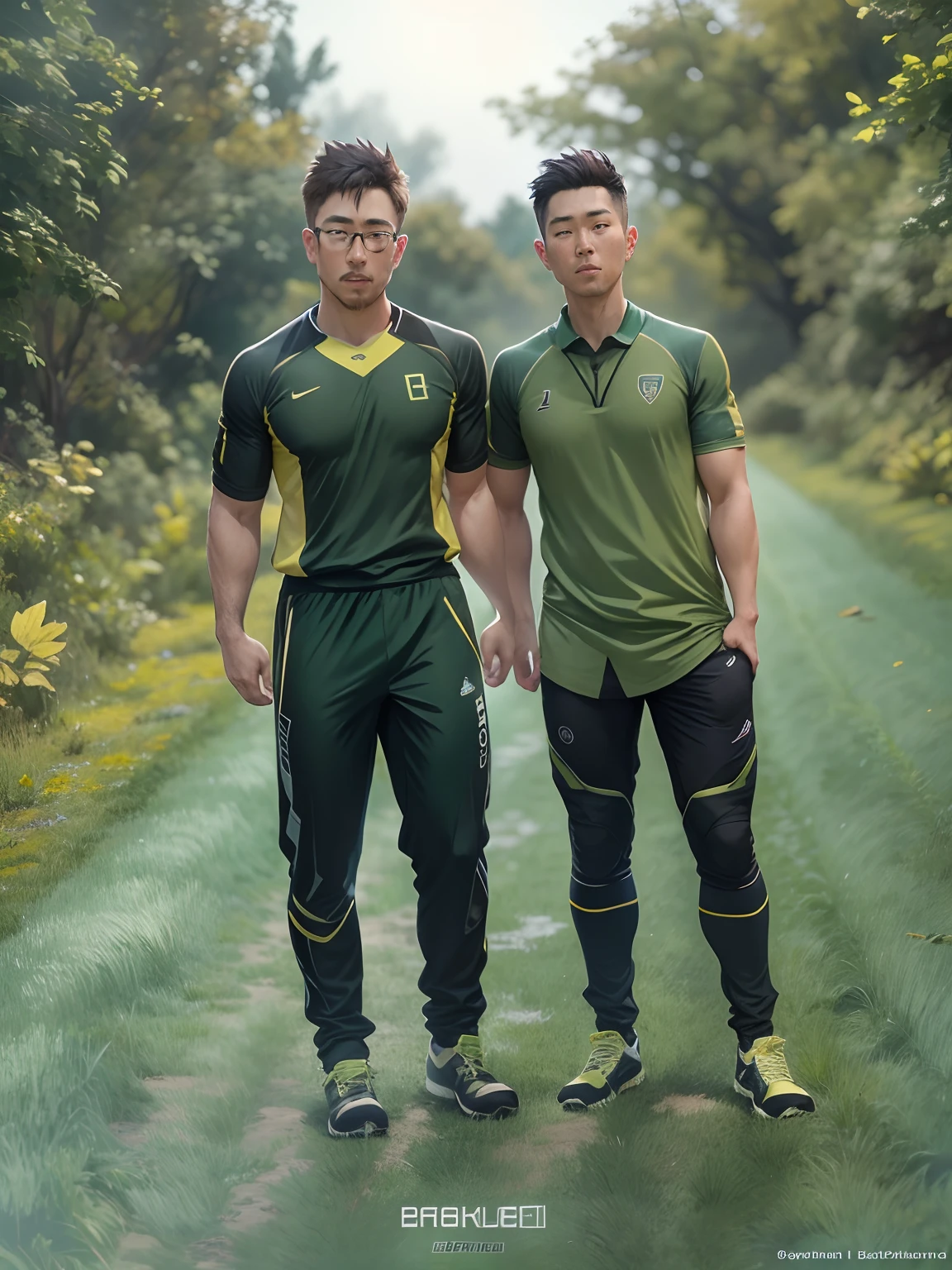 shoichi, uploaded on e621, by Pixelsketcher, by Bayard Wu, by Thomas Benjamin Kennington , by Einshelm, solo, full body, volleyball uniform, volleyball, volleyball court, green eyes
