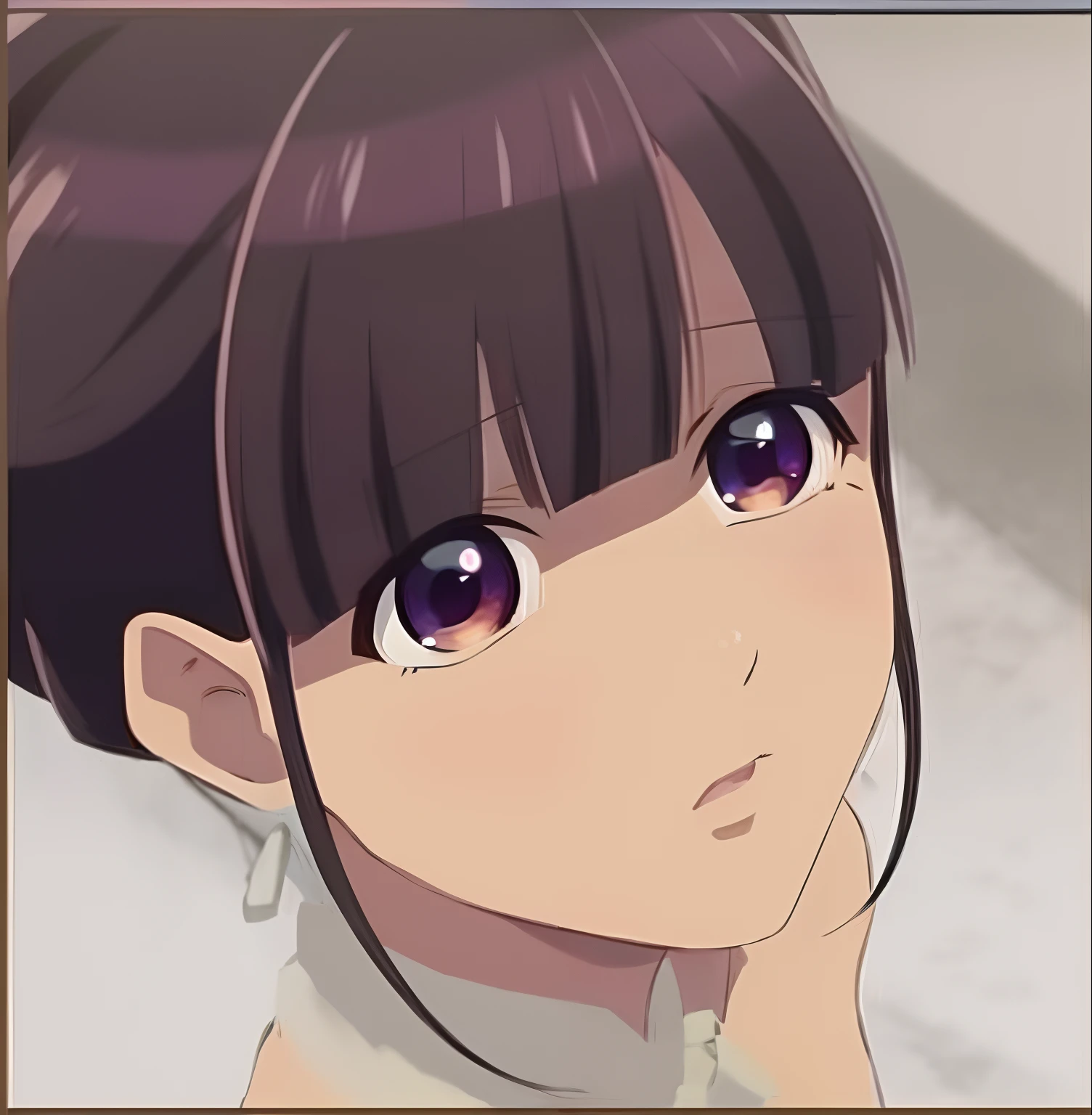 Anime girl with black hair and blue eyes looking at the camera, Close Up Iwakura Lain, Iwakura Lain, ( ( ( Yoh Yoshinari ) ) ), visual anime de uma menina bonito, hinata hyuga, anime moe artstyle, Ayaka, Retrato anime de Shiina Ringo, Kotegawa Yui, Shikami