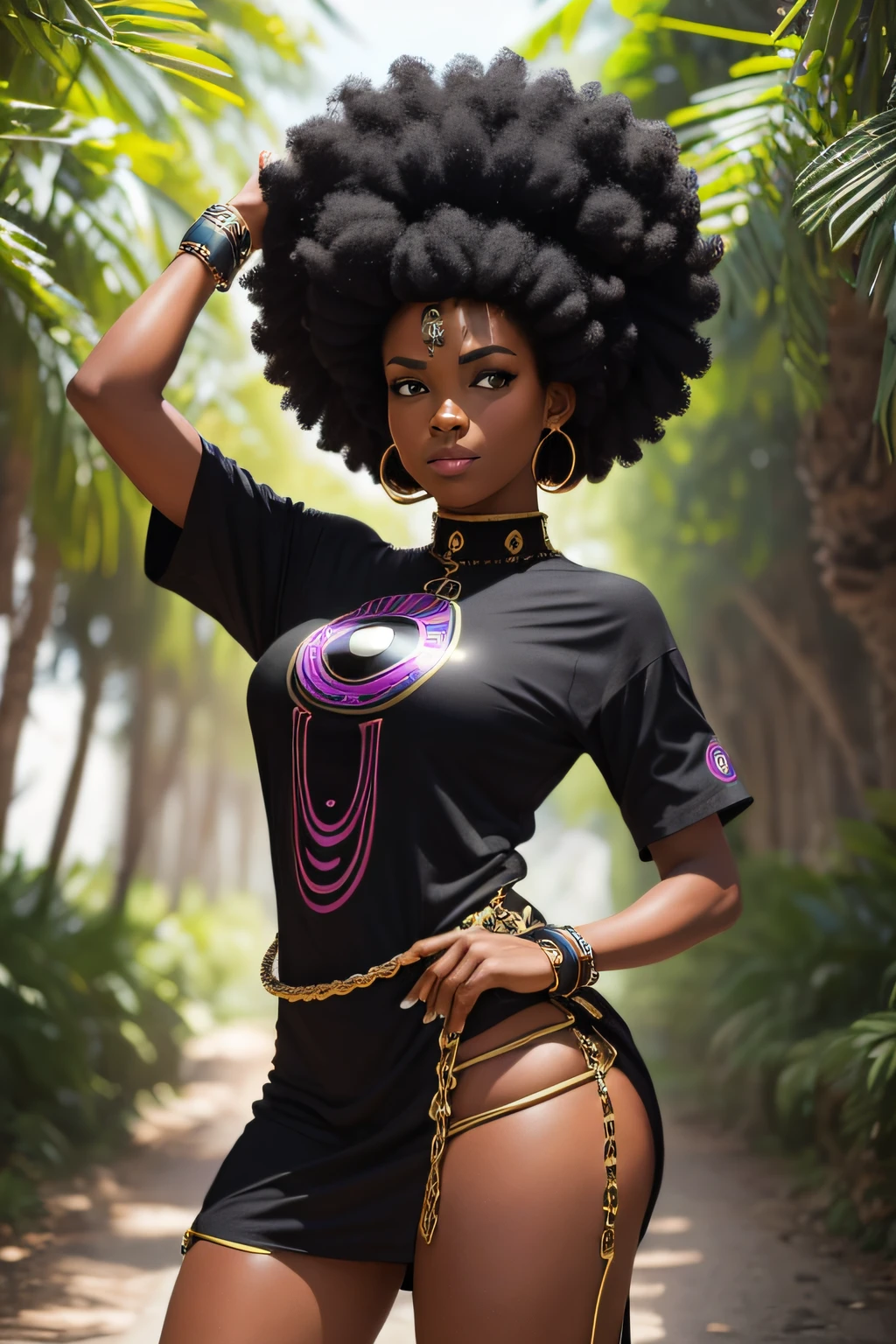 ((best quality, 8k, master part: 1.3)), (roupa afrofuturista: 1.3, Black power, Chakra Dynamics
