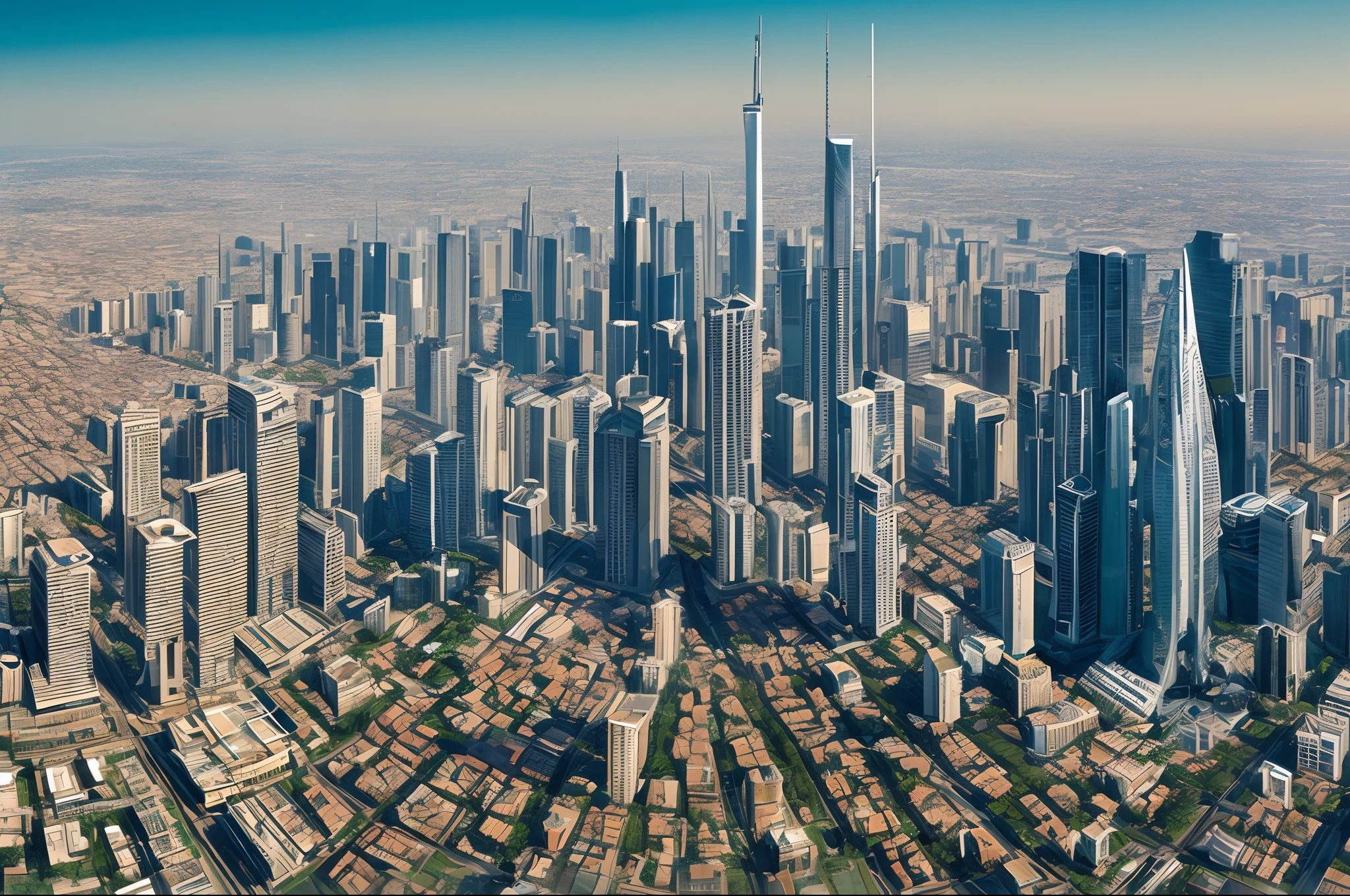 aerial view of an distopian big metropole in the style of blade runner --auto --s2