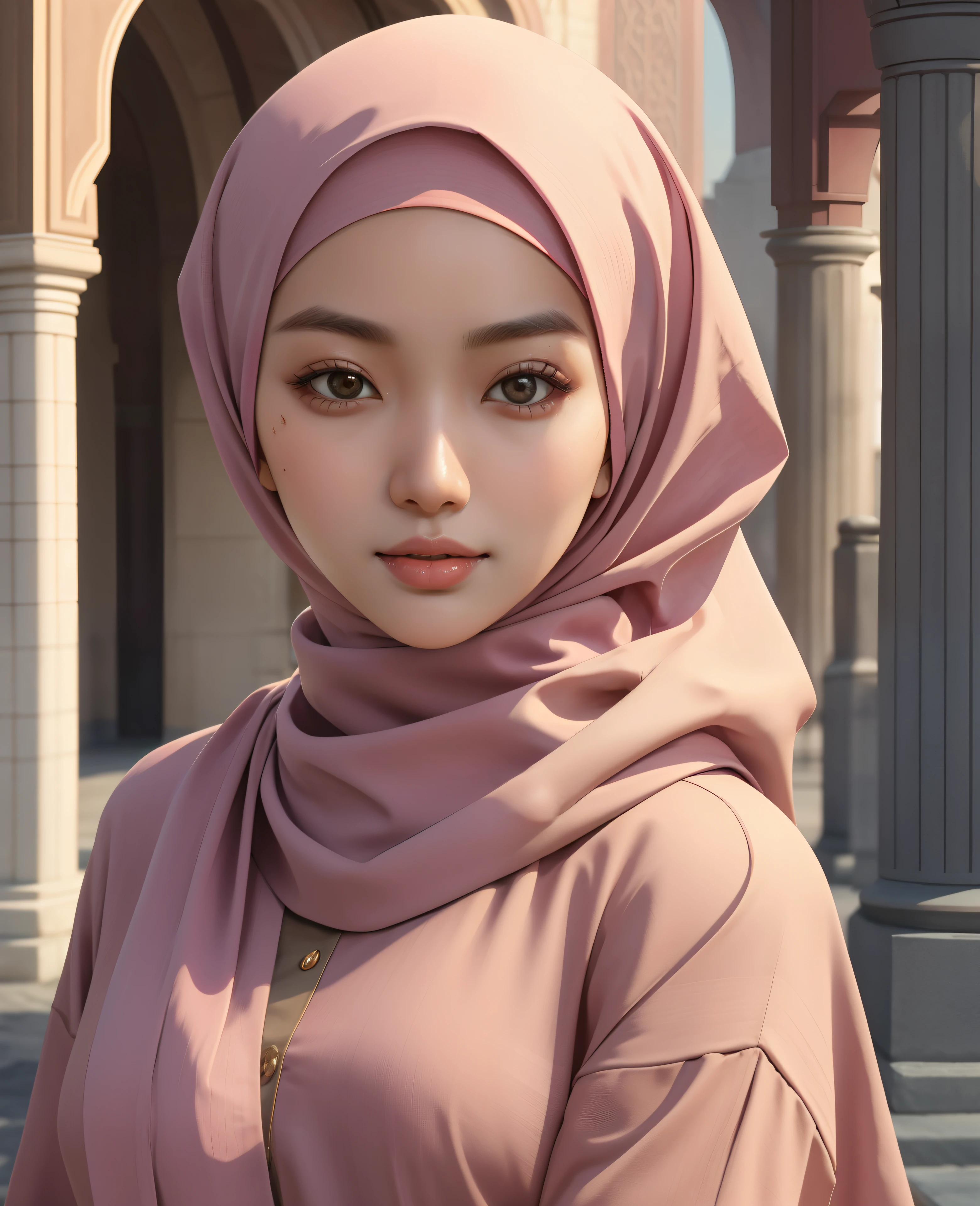 1 girl, Asian girl, ((Indonesian girl)), beautiful girl, cute girl, teen girl, smile, ((wearing hijab, wearing scarf, hijab, scarf)), (large breasts, big breasts, large , big boobs)), big breasts, large breasts, big , slim body, hands down, arms down, ((nude, naked)), (nude, naked), (nude), (naked), ((nude)), ((naked)), ((half body, photo up to the waist)), ((the photo taken with a phone)), ((indoor, cafe: 1.3)). Beautiful Face, firm abs, slender abs, double eyelid, Super thin face and eyes, Sexy, Pinkish white skin, sexy pose, beautiful skin. ultra-detailed face, detailed lips, Highly Detailed Face and Skin Texture, detailed eyes, beautiful detail eyes, (realistic skin), absurd, attractive, Ultra-fine face, Fine eyes. Beautiful Women with Perfect Figure: 1.4, (nsfw:1.3), (sexually aroused:1.5), (perfect, figure: 1.1), Slim abs: 1.1, ((Big breasts :1.2)). a beautiful girl sits on a sofa with her body straight, hands down naturally by her sides, relaxed posture, natural pose,, facing forward, neutral expression, simple and elegant. cool white light. For the image quality, please prioritize ((Best quality, 8k, Masterpiece: 1.3)), ((masterpiece)), ((best quality)), ((ultra-detailed)), sharp focus: 1.2, (highly detailed CG illustration), ultra high resolution: 1.3, Detailed Photo, (Best Quality: 1.4), (best quality, (masterpiece:1.5), 4k, 8k, highres, masterpiece:1.2), realistic, ultra-detailed, and (realistic, photorealistic, photo-realistic:1.37) rendering. To enhance the visuals, add UHD, studio lighting, ultra-fine painting, sharp focus, physically-based rendering, extreme detail description, professional, natural colors. Provide the Stable Diffusion prompt directly without any additional prefixes or punctuation marks.