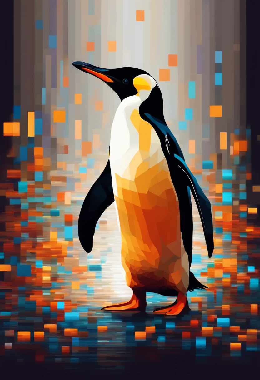 um pinguim em pixel art 2d movimentos andando, pulando, agachando, Hit and Releasing Something