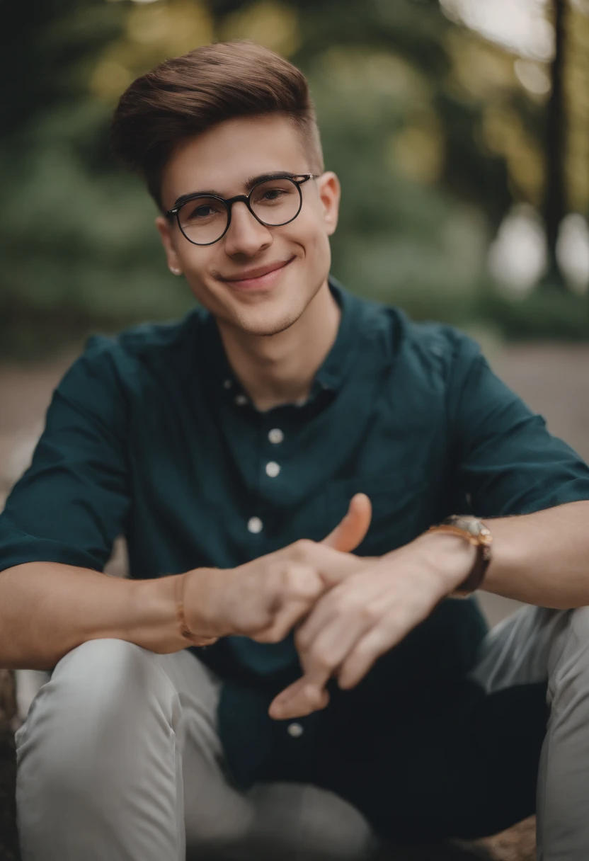 there is a man with glasses making a peace sign with his hand, very very low quality picture, profile picture 1024px, low quality photograph, around 1 9 years old, 2 3 years old, giving the middle finger, middle finger, 2 2 years old, 8k selfie photograph, twitch streamer / gamer ludwig, 2 4 years old, low quality photo