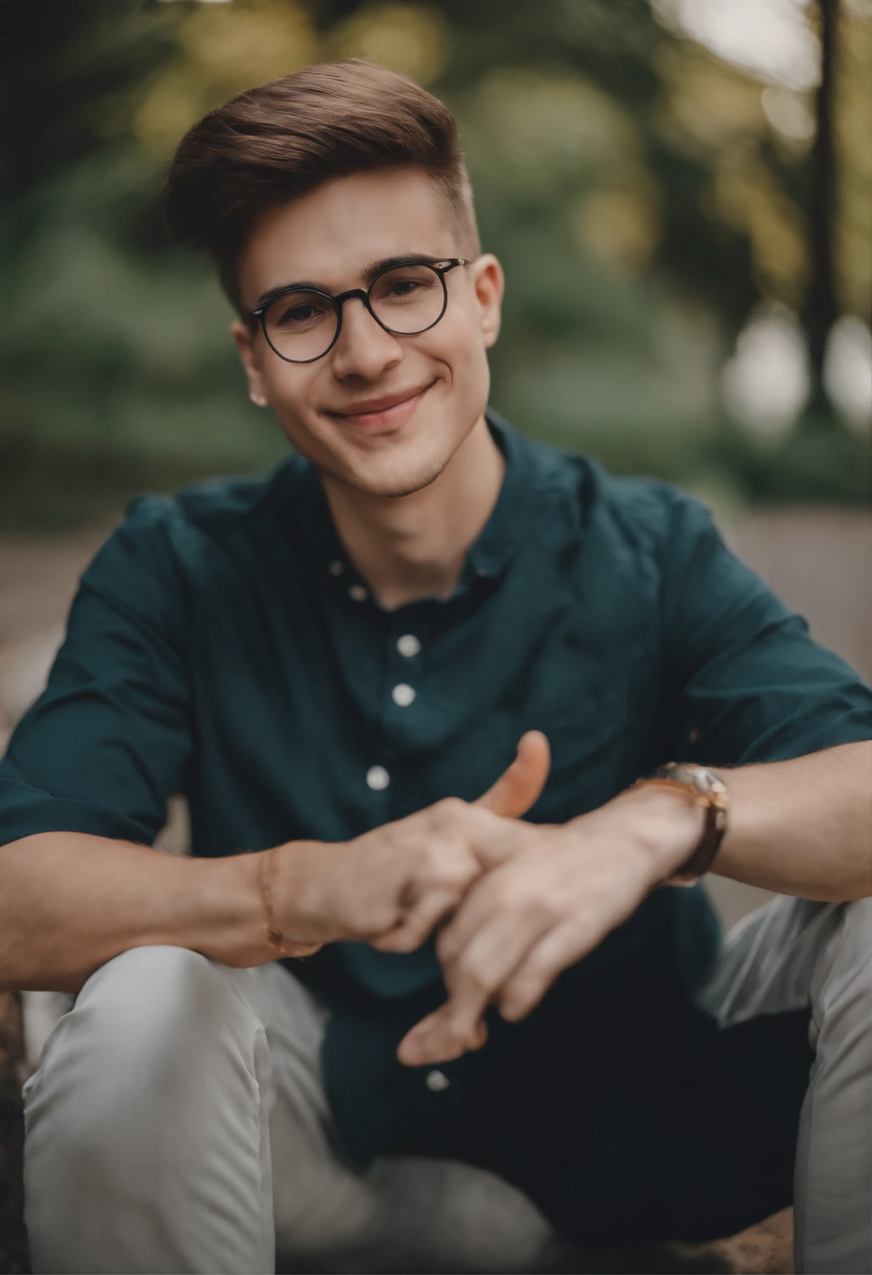 there is a man with glasses making a peace sign with his hand, very very low quality picture, profile picture 1024px, low quality photograph, around 1 , 2 3 years olde middle finger, middle finger, 2 2 years old, 8k selfie, twitch streamer / gamer ludwig, 2 4 years old, low quality photo