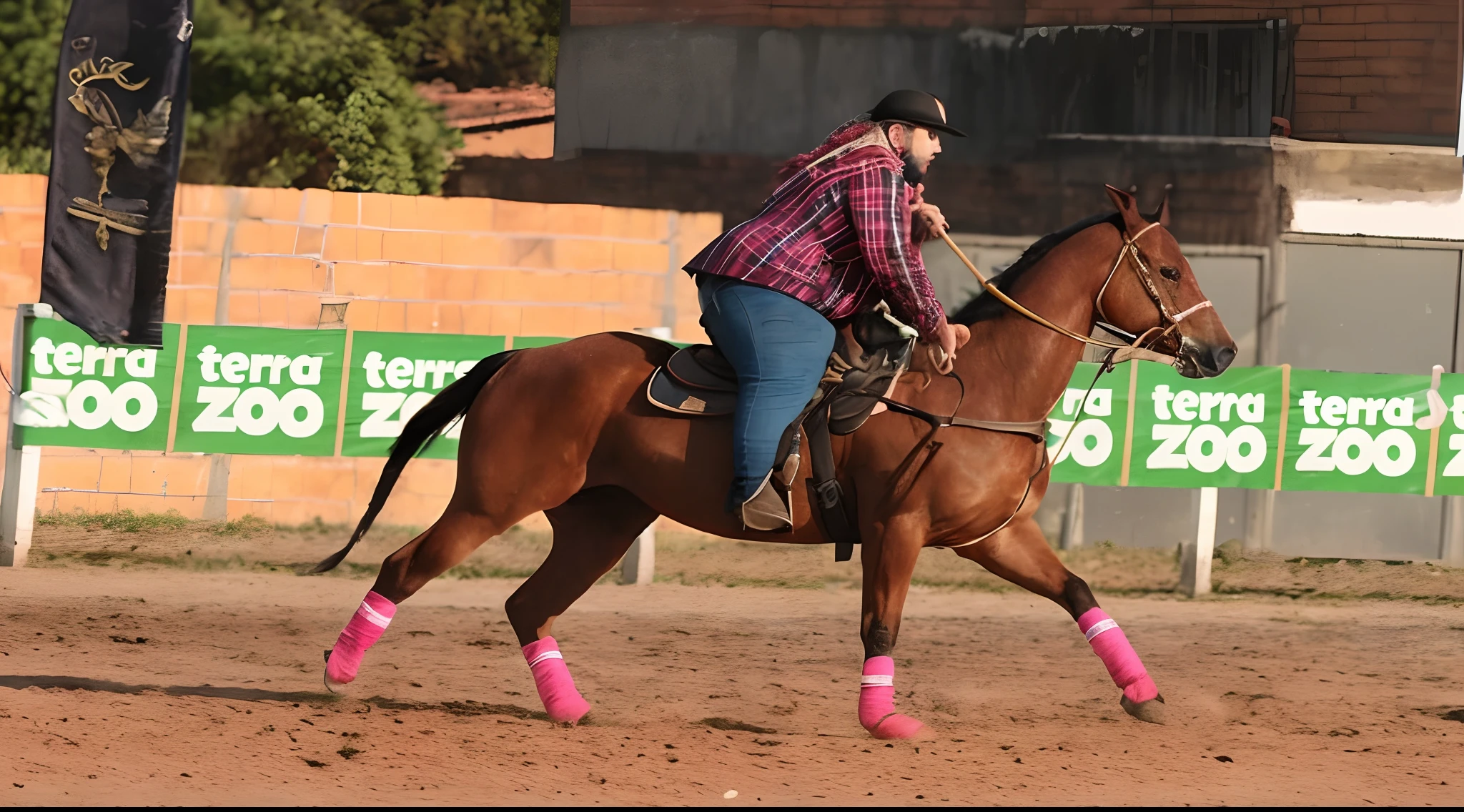 There's a woman riding a horse in a dirt field, 👰 🏇 ❌ 🍃, Malika Favre, andrea rocha, andar a cavalo, 🤠 usando um 🖥, horseback riding, Directed by: Felipe Seade, Edon Guraziu, em uma arena, icaro carvalho, Directed by: Fernando Gerassi, vaqueira, Directed by: Caro Niederer