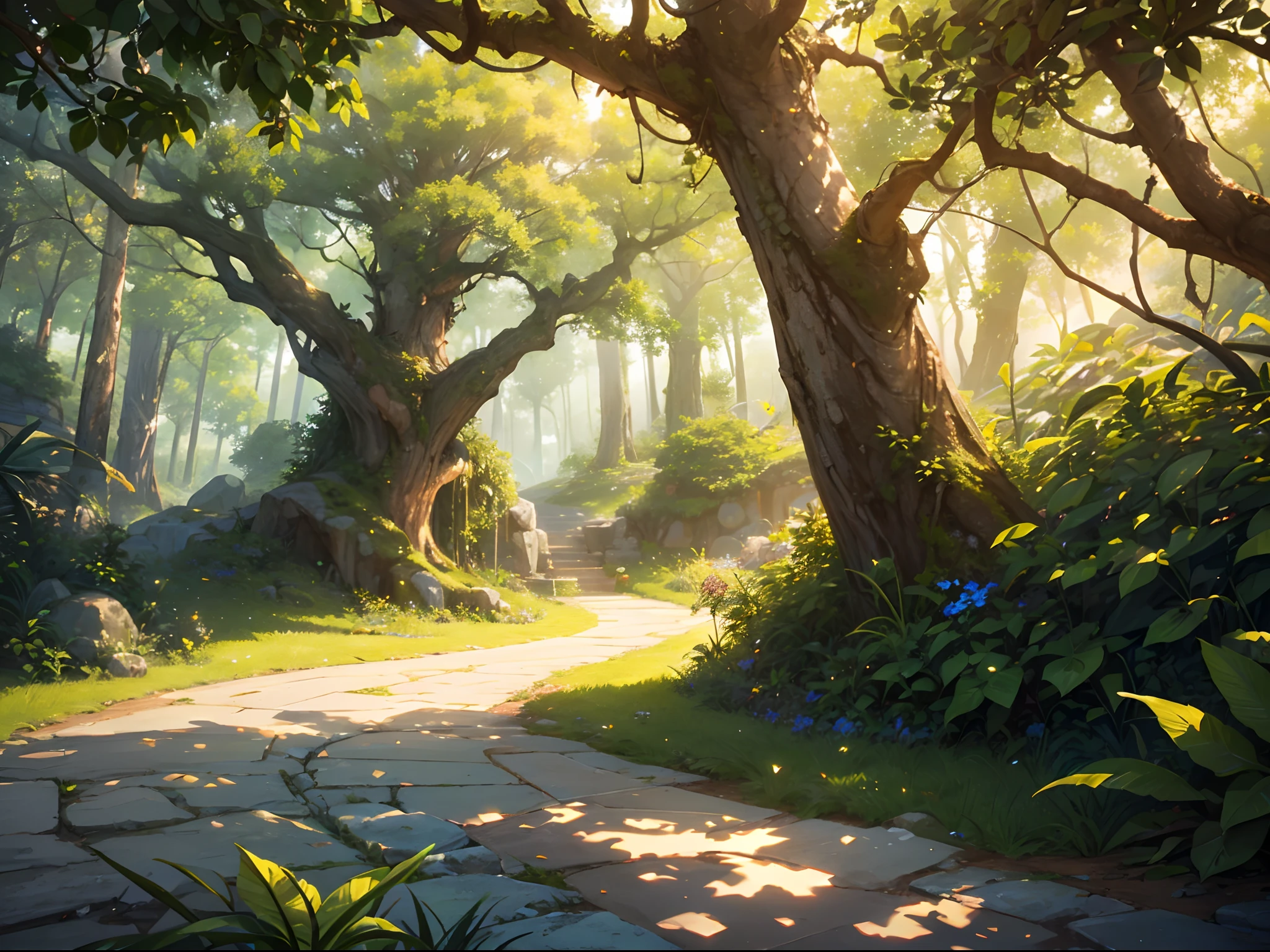 Beautiful scenery of fantasy jungle, (various tree and plant), high contras, high saturation, (intricate and highly detailed:1.2), firefly, glitter, magic particles, (fantasy world:1.1), (fantasy jungle:1.3), (masterpiece:1.2), vibrant, best quality, (ultra-detailed CG unity 8k wallpaper), cinematic, film grain