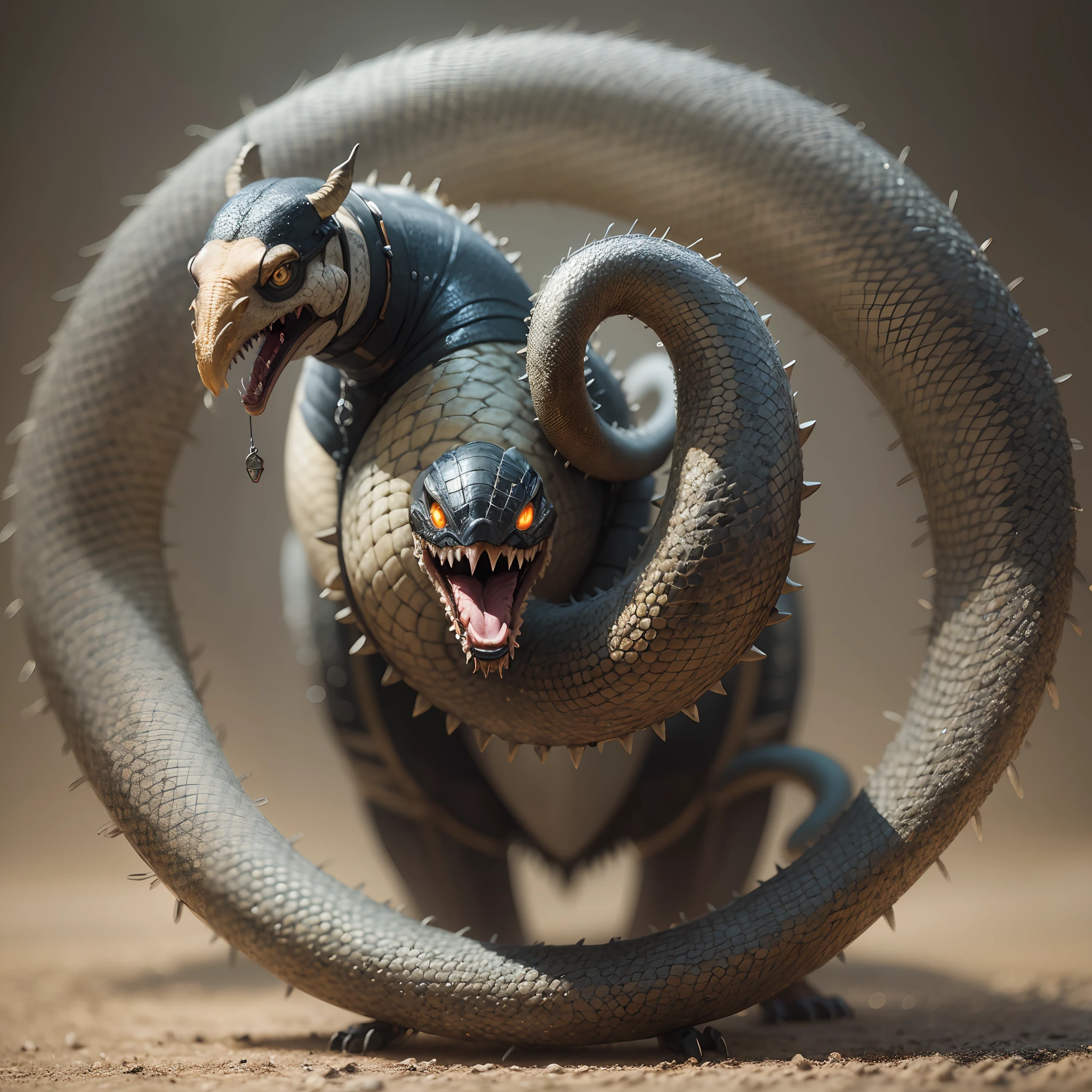A very dynamic scene. The fantastic world of Hieronymus Bosch with flying friendly huge mechanical snakes. close-up. super realistic. cinematic. Blurred background in motion. light haze , -neg low quality, low resolution, -fps 24 -camera zoom in, -gs 13 -m 3 --auto --s2