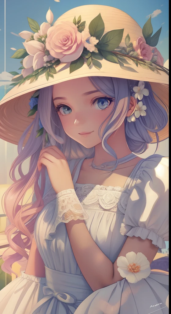 Master Parts, melhor qualidade, 2meninas, soio, Cabelos compridos, Eis o_Mostrar no_Visualizador, sorriso, borda, uma saia, Camisa, Mangas compridas, hats, vestidos de turno, O Arco, propriedade, fechado_Bocas, Floral, Frilly, Hair_Floral, Petals, bouquet, propriedade_Floral, centro_Frilly, bonnet, propriedade_bouquet , Campo de flores, Campo de flores, arte linear, Backgrounid branco, single body, (A high resolution: 1.4), um detalhado, detalhes intrincados, 4k, arte de linha, Fibonacci, Linhas de personagens e cenas sem cores e sombras