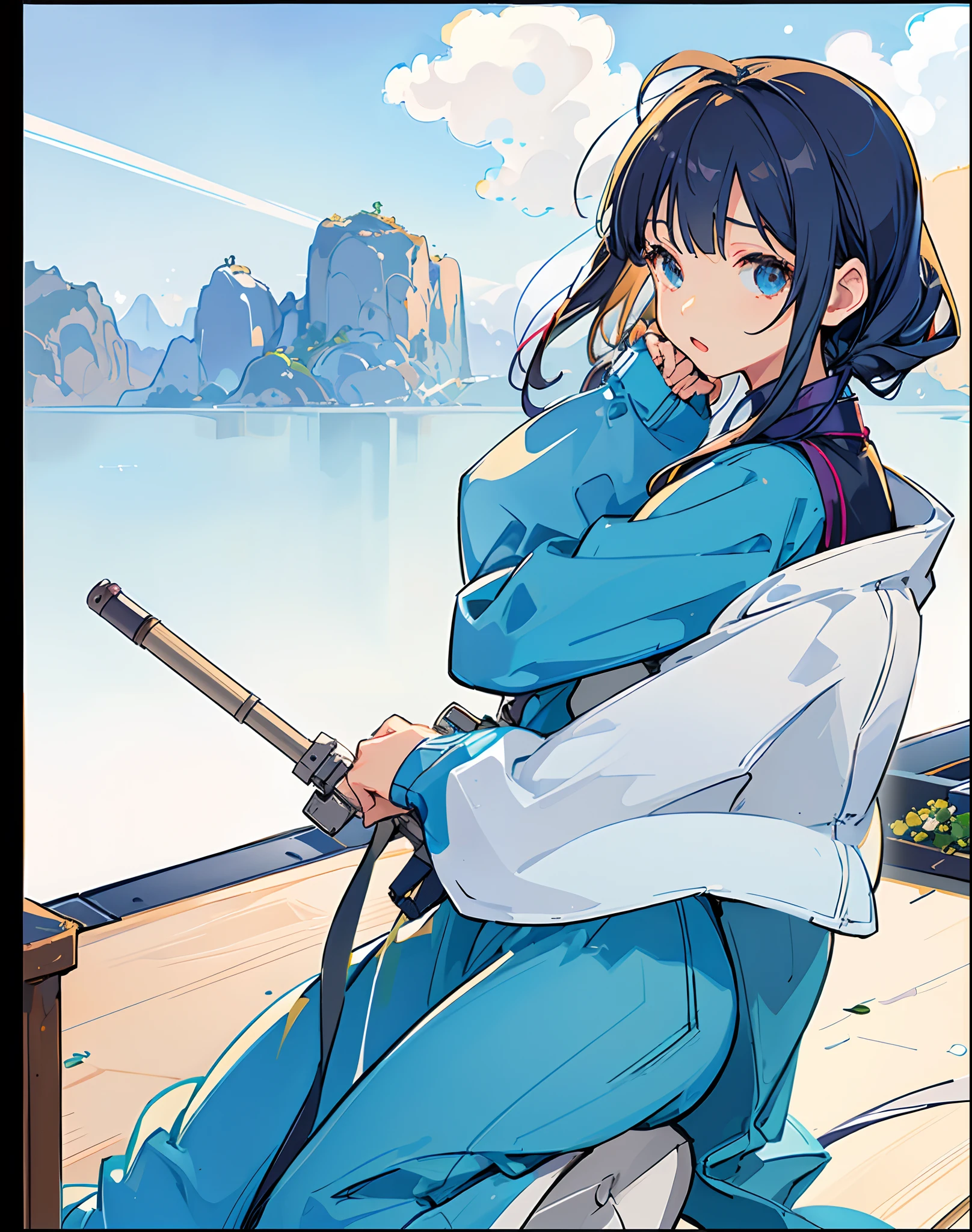 best quality, masterpiece, extremely detailed, detailed background, anime, 1girl, young girl, short girl, sci-fi, science fiction, outdoors, night, starry sky, greenhouse, megastructure, bio-dome, landscape, scenery, horizon, rooftop, sitting on rooftop, wind, looking away, atmospheric lighting, solo focus, close up, from side, depth of field, bokeh