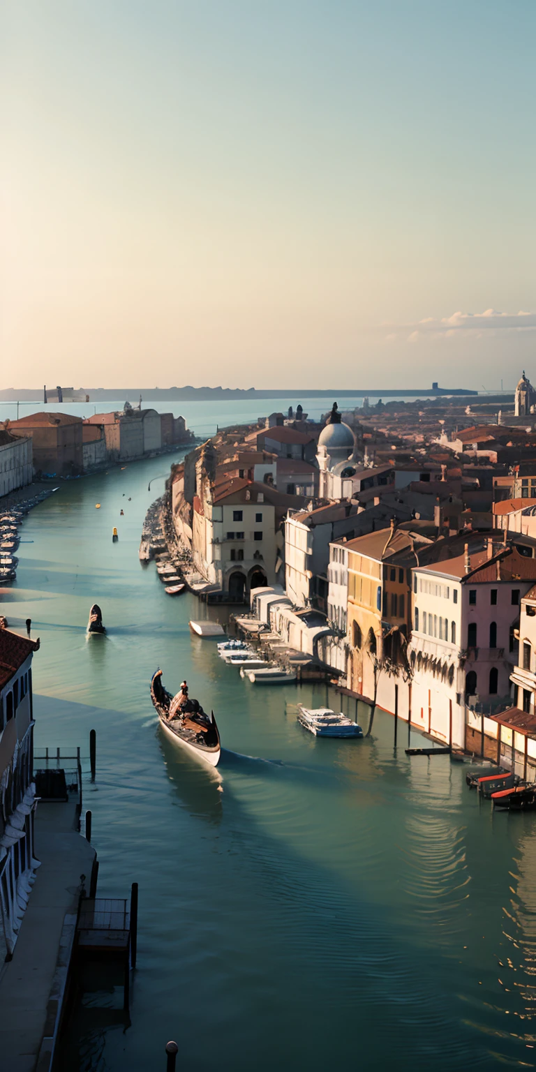 realisticlying、Overall view of the big city of Venice, Depiction from the top of a distant hill、View from even further afield
