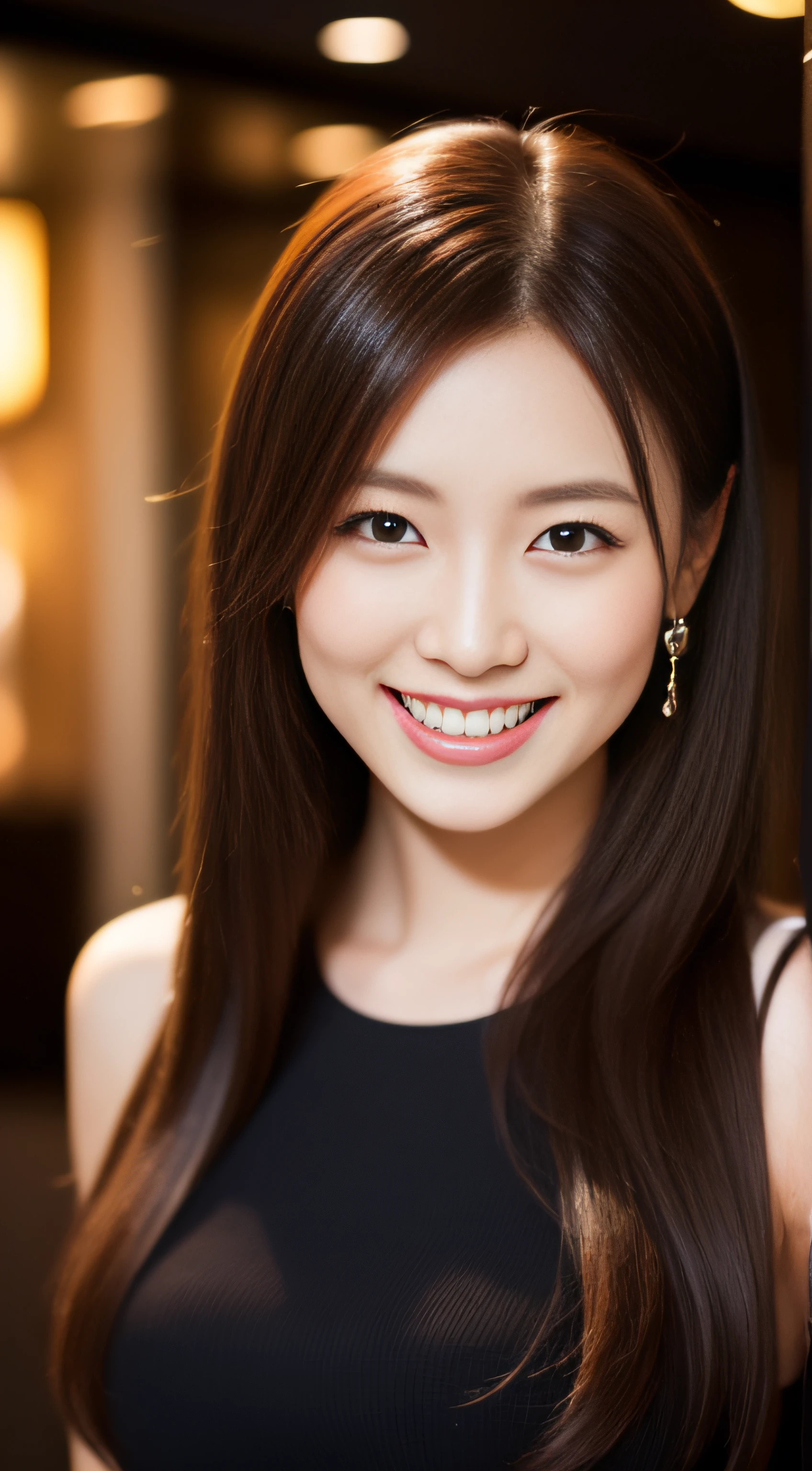 hostess、doress、hiquality、A hyper-realistic、healthy、Smiling expression、Slender perfect figure、Japan beauties、beautidful eyes、face perfect、Beautiful skin、Luxurious Ginza club background