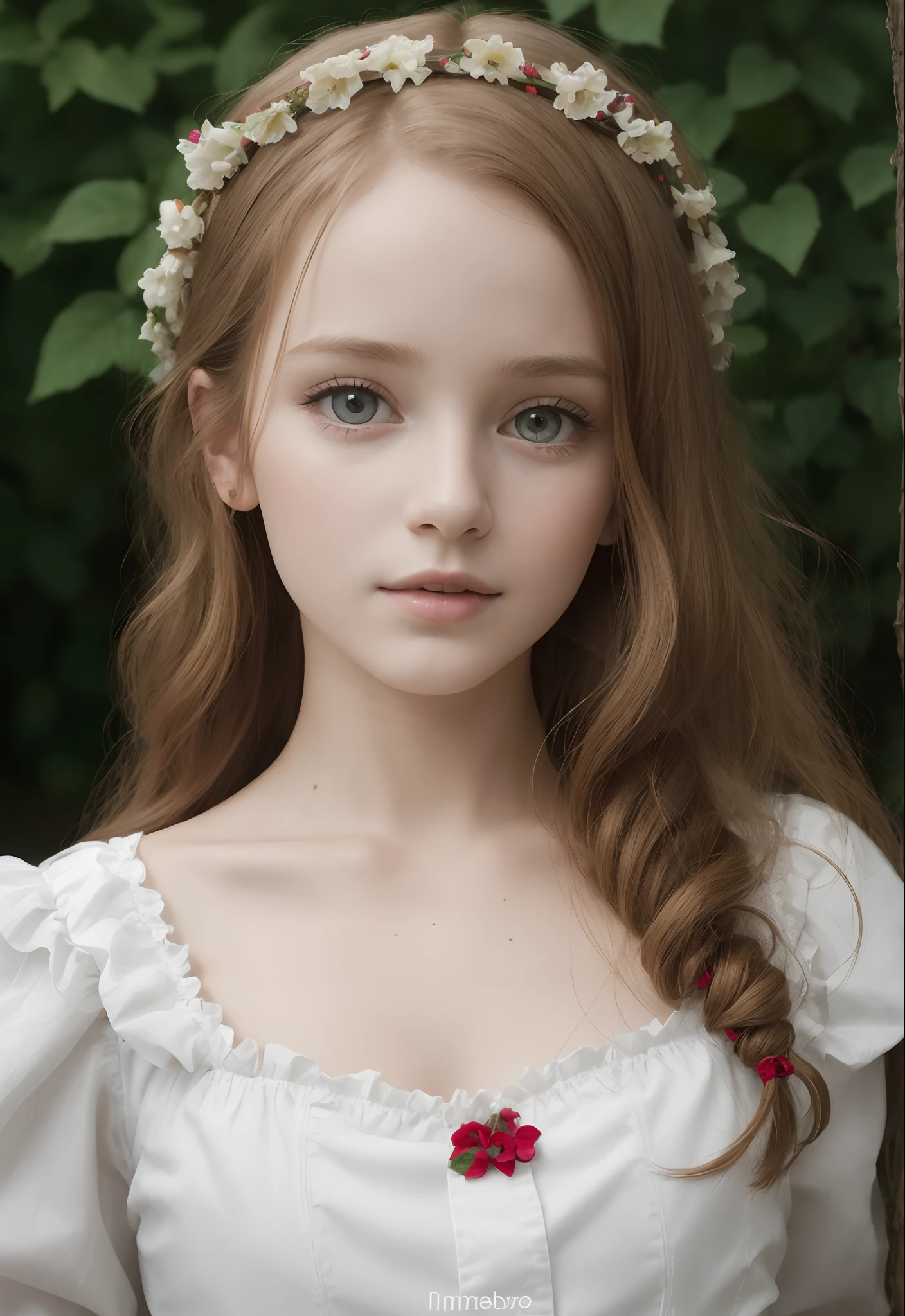 Masterpiece, best quality, hi res, 8k, hi res, 8k, windy weather portrait, beautiful young girl , 14 year old, (close up portrait:1.4) , young GIRL, innocent, ((beautiful face)),hope in the eyes, ((long hair)) , ginger, photography taken by sldr, ginger girl hair, high detailed face, soft light, SUMMER DRESS , soft skin, (sensual:1.2) in polish folk costumes, folk skirt, folklore:1.4, white shirt with wide sleeves, floral decor FROM POLAND, realistic , polish national clothes, ,slavic ethnicity, outdoor,