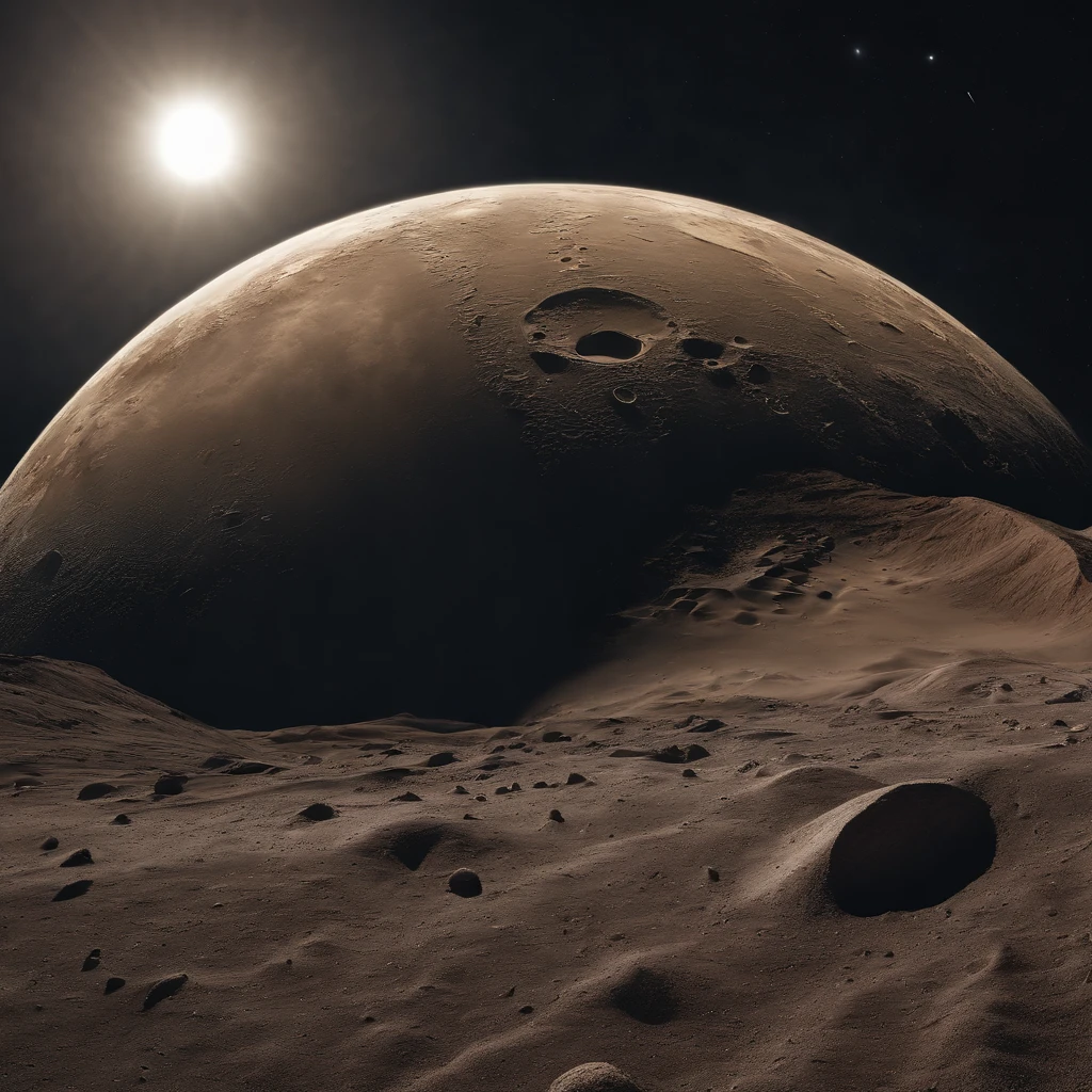 Master Parts、Superior Quality、superior image quality、The 8k quality、Beautiful pictures of the starry sky、magnifica、Arched Milky Way:1.25、Alafed view of Earth from the lunar surface:1.25, Lunar surface, space photo, on the moon, moon background, moon background, on the moon, Lunar soil, space photo, moonscape, Focus on the Moon, On Moon, Numerous craters, Seeing the Earth from the surface of the moon:1.9, big earth in the sky:1.9, monochrome:1.9