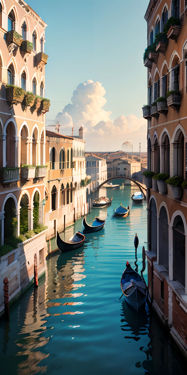 realisticlying、The big picture of the Venetian metropolis, Depiction from the top of a distant hill、View from even further afield
