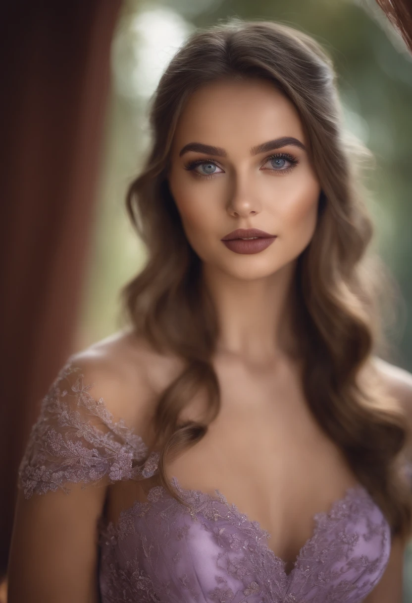 Arafed woman in evening dress, fille sexy aux yeux bleus, Portrait Sophie Mudd, cheveux bruns et grands yeux, selfie of a young woman, Yeux de chambre, Violet Myers, sans maquillage, maquillage naturel, does not look directly at the camera, Visage avec Artgram, Maquillage subtil, Superbe photo du corps entier, clivage, devant un hotel de luxe