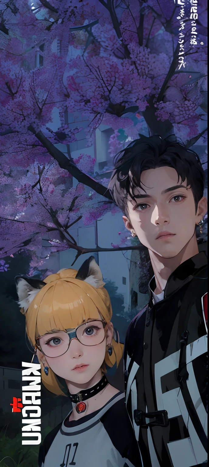 absurd, high-res, hyper-detailed, texture detail, clear presentation, HD details, detail performance, finely detail, Clear face, precise restoration, clear eyeballs, (1man: 1.3), hand-drawn, Simple lines, an 18-year-old man in colorful Hanfu, City of Shibuya、 masterpiece, outdoors, Boy、handsome man、night、handsome、A Man、Boy、Short hair、Silver earrings